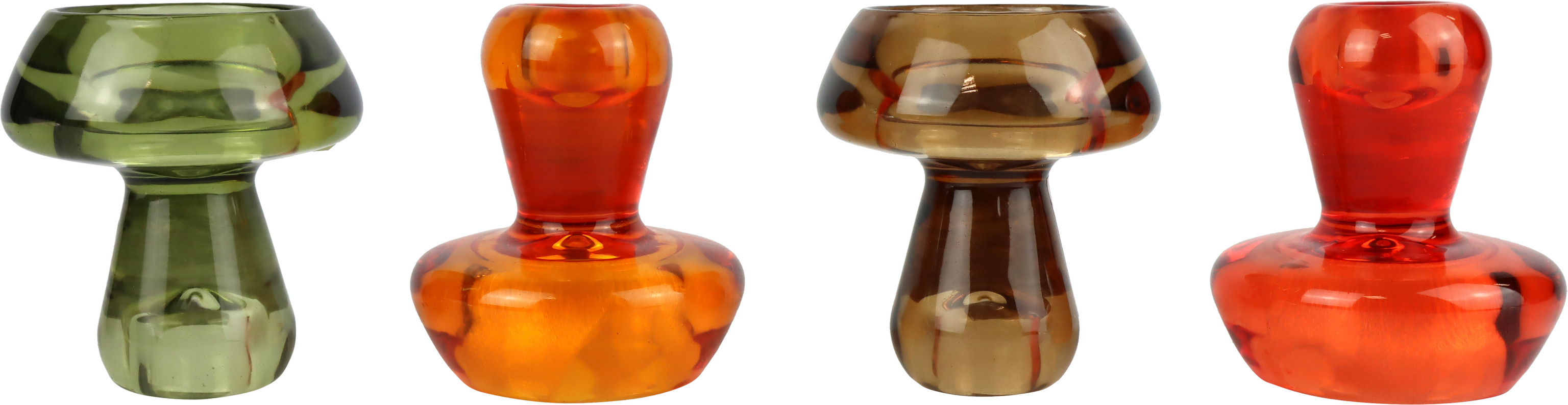 1058 CANDLEHOLDER MUSHROOM GLOW  S/4