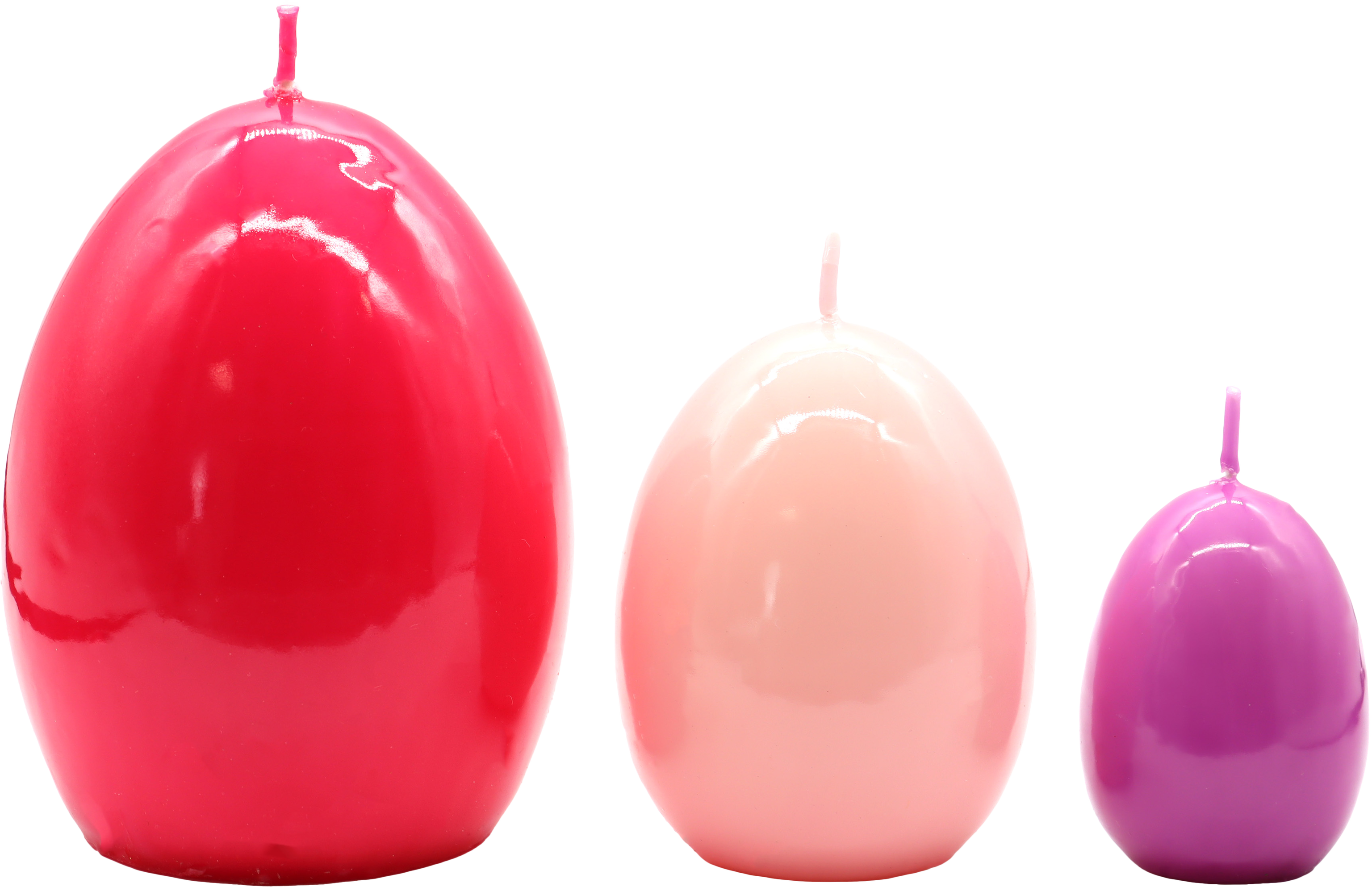 1219 EGGCANDLES GLOSSY GLOW  S/3