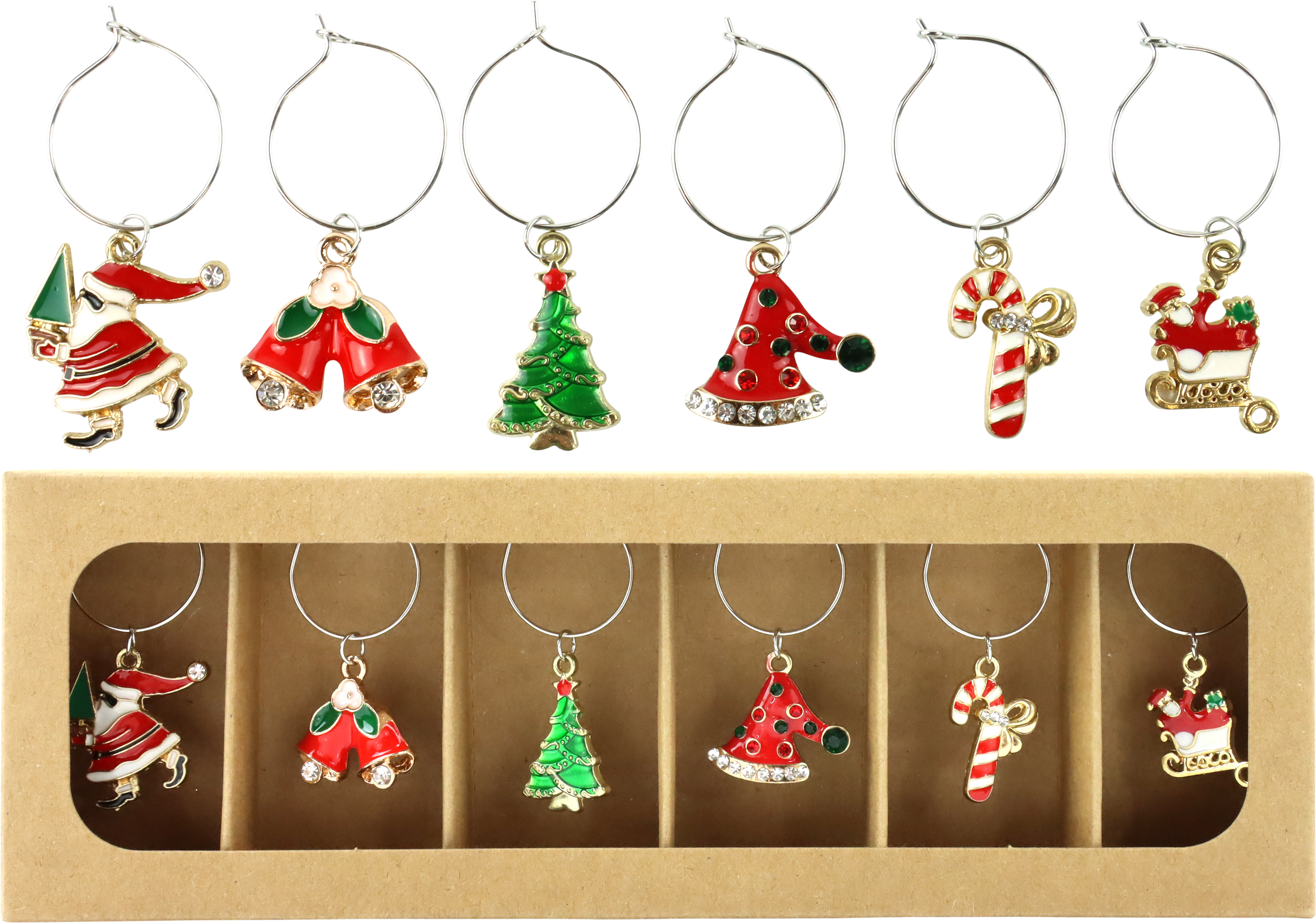 1260 MARCADOR DE VASOS XMAS PARTY  S/6