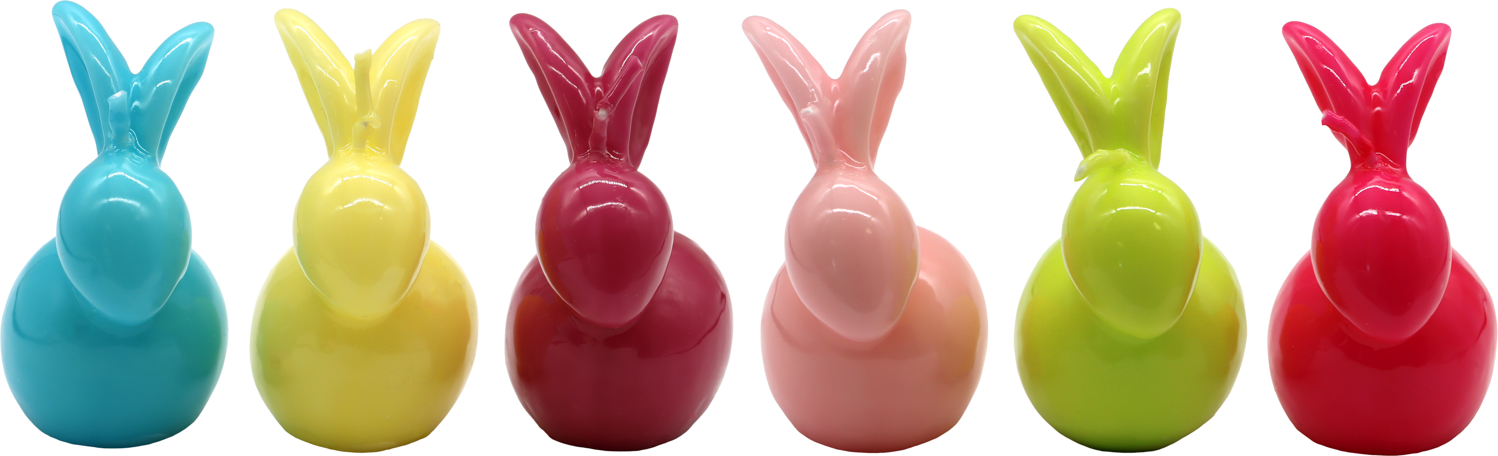 1303 RABBITCANDLES GLOSSY GLOW  S/6