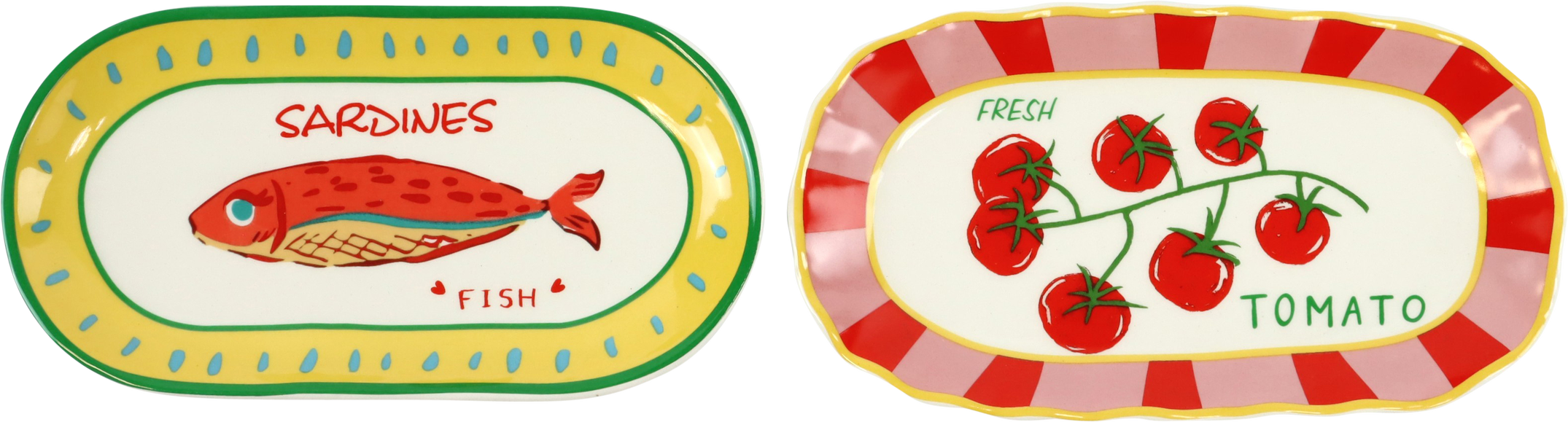 1343 VORLEGEPLATTEN TOMATO CATCH  S/2