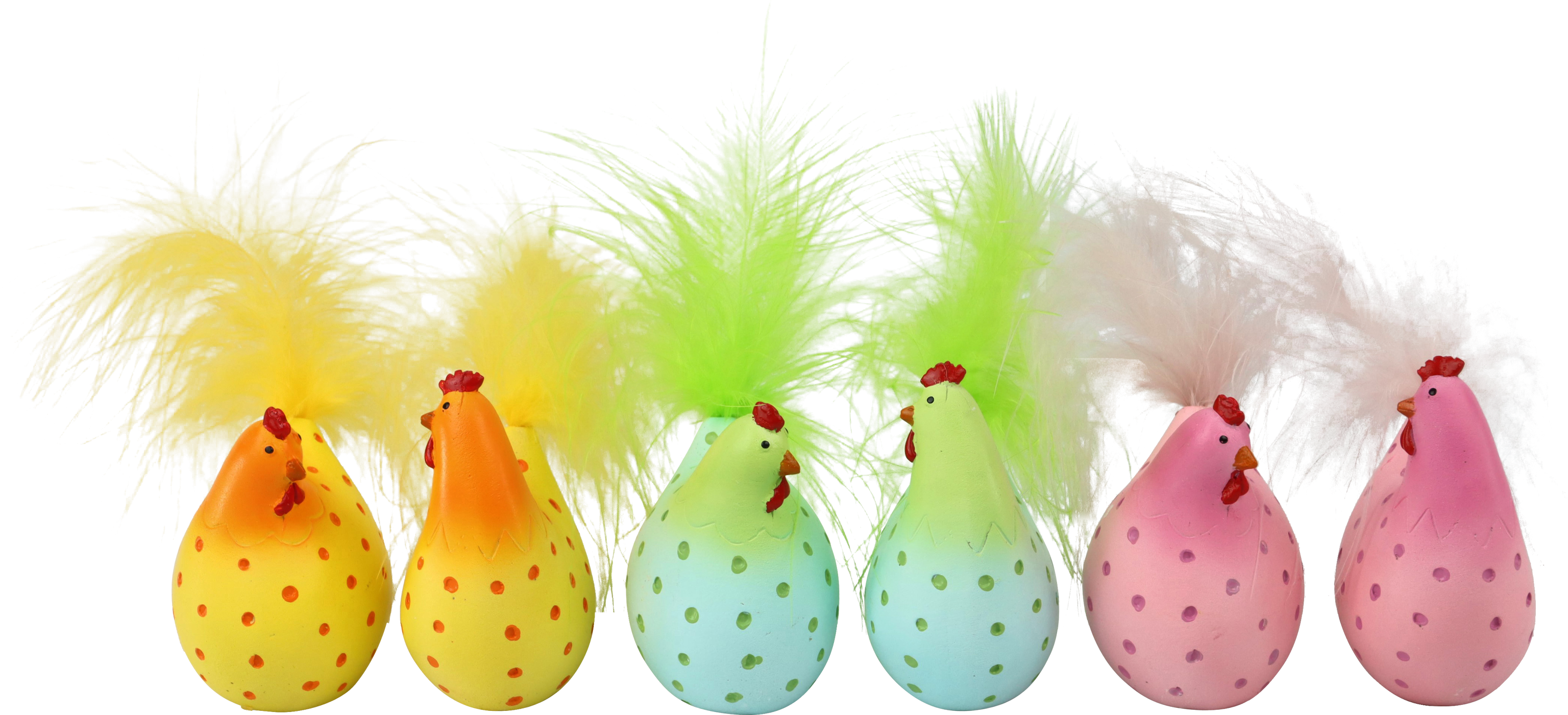 1418 HÜHNER DOTS  S/6