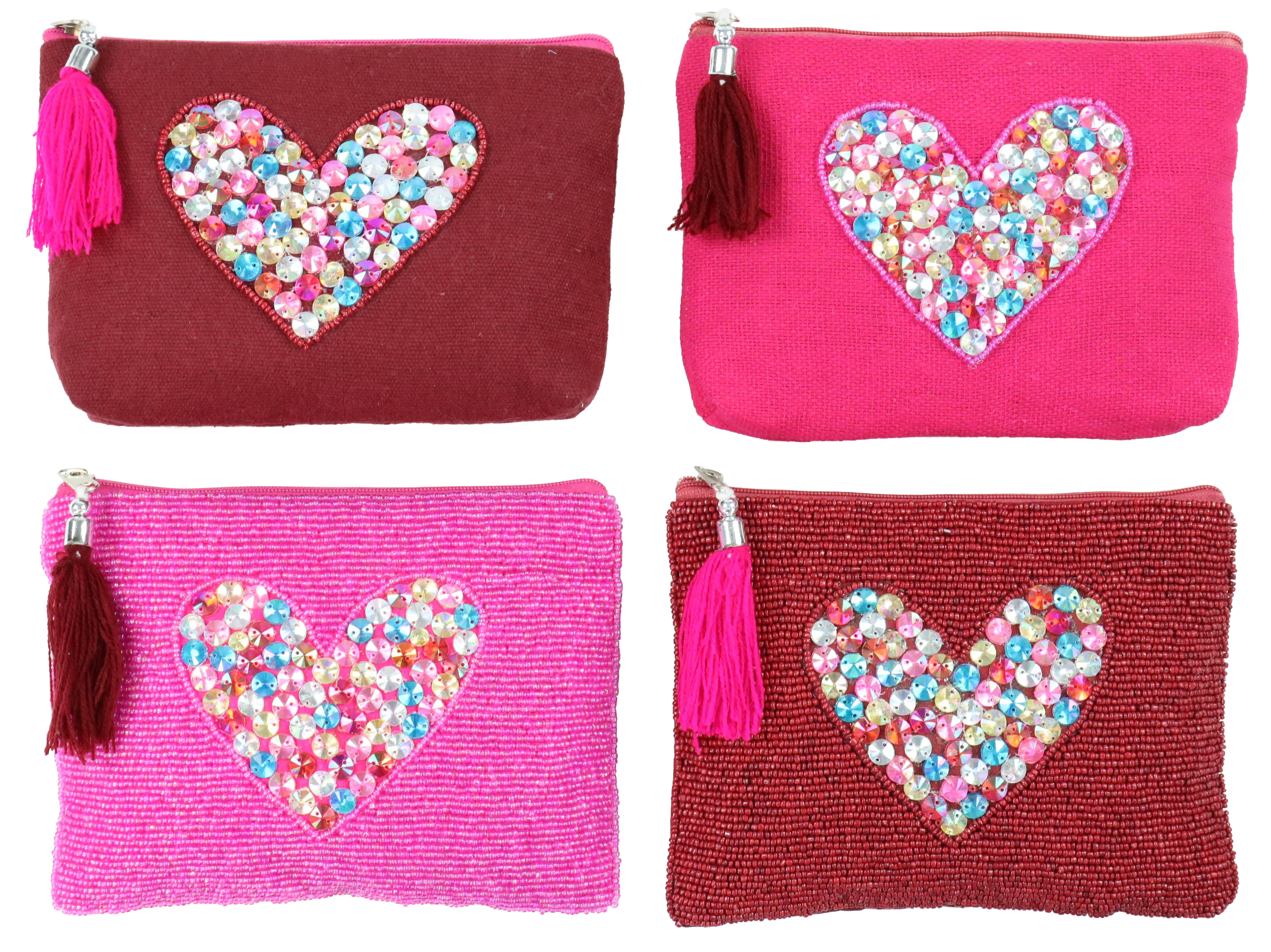 1527 POUCHES HEARTS  S/4