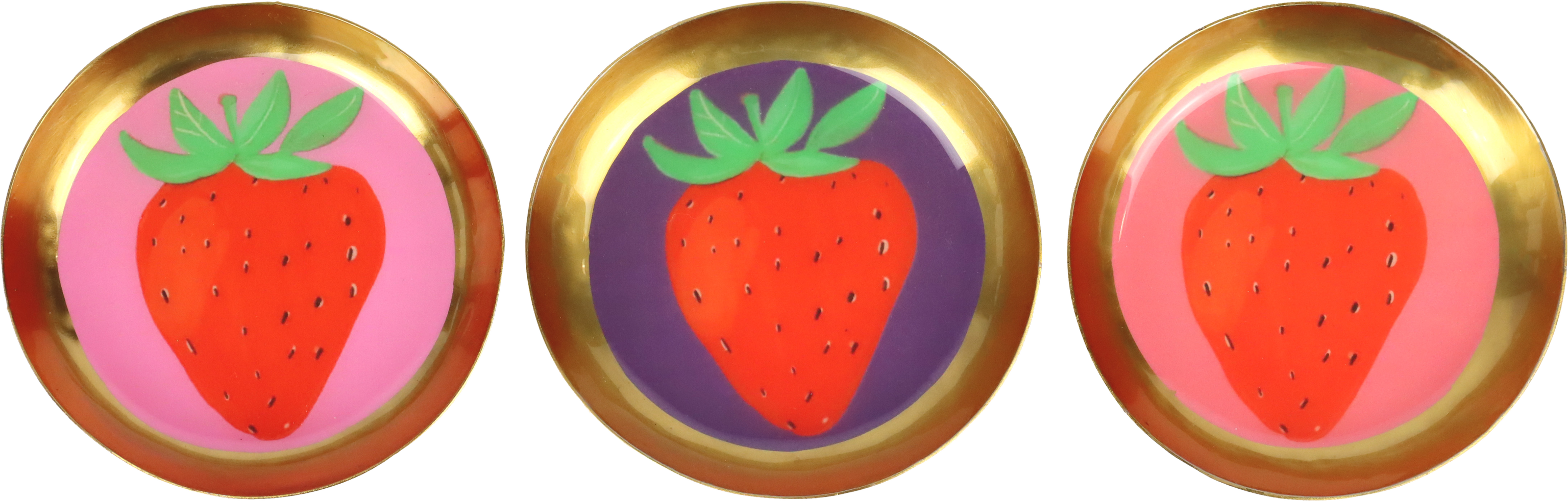 1596 PLATES STRAWBERRY KISS  S/3