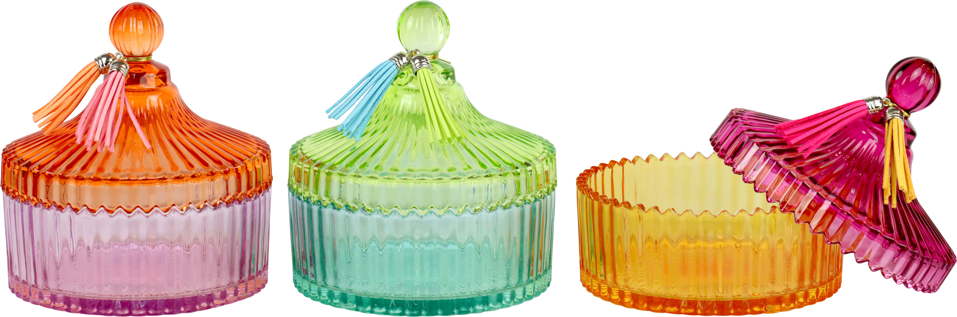 1734 GLAS BOXES SPLASH OF COLOURS  S/3