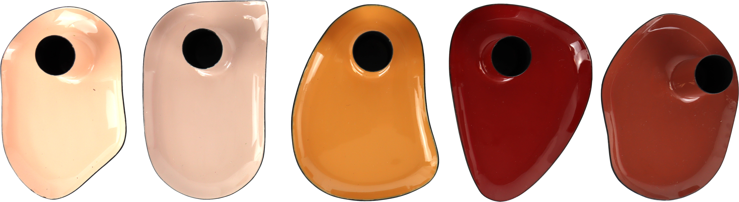 1800 CANDLEHOLDER AMBER MUSE  S/5