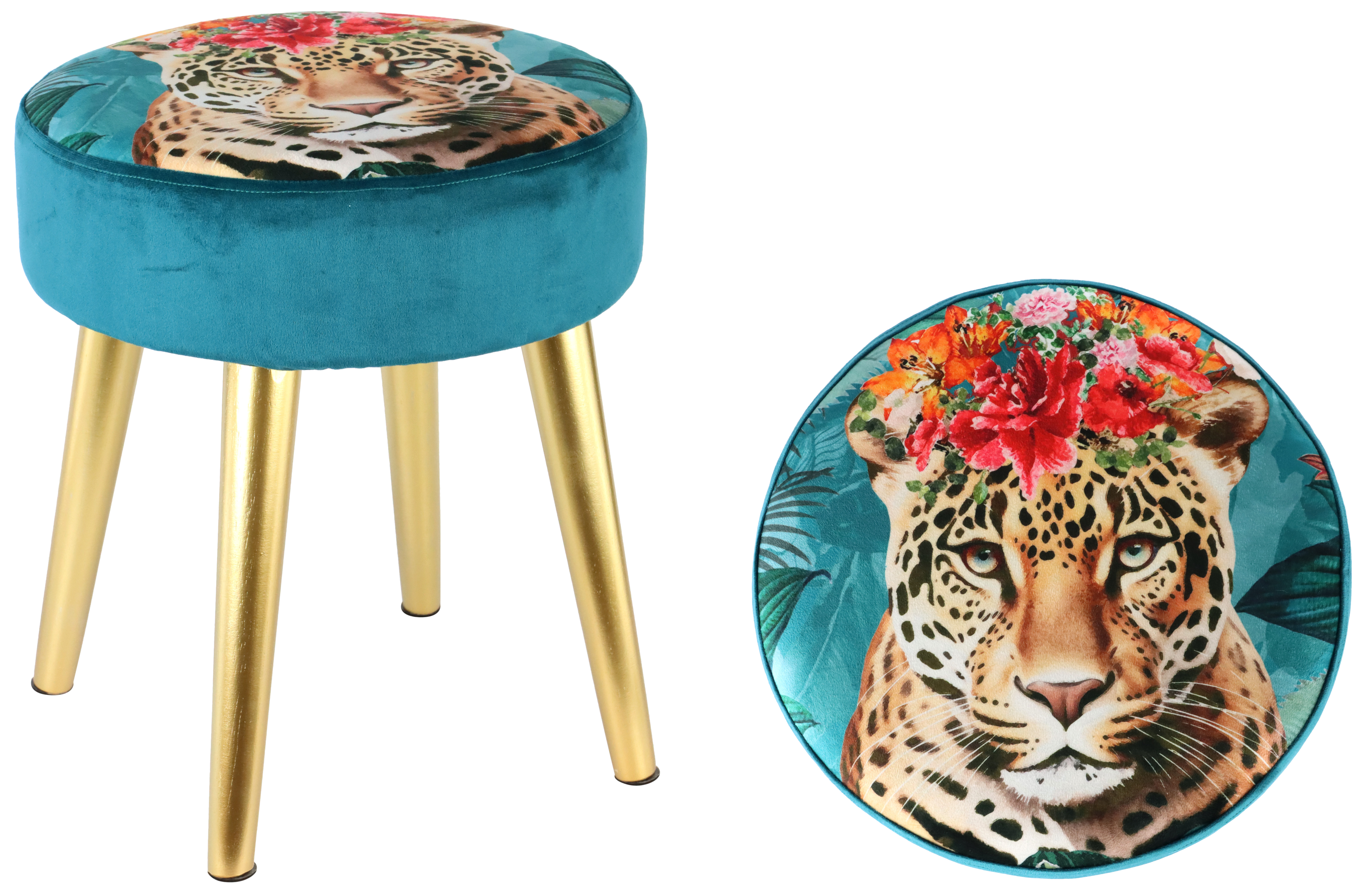 2147 TABOURETS LEOPARD