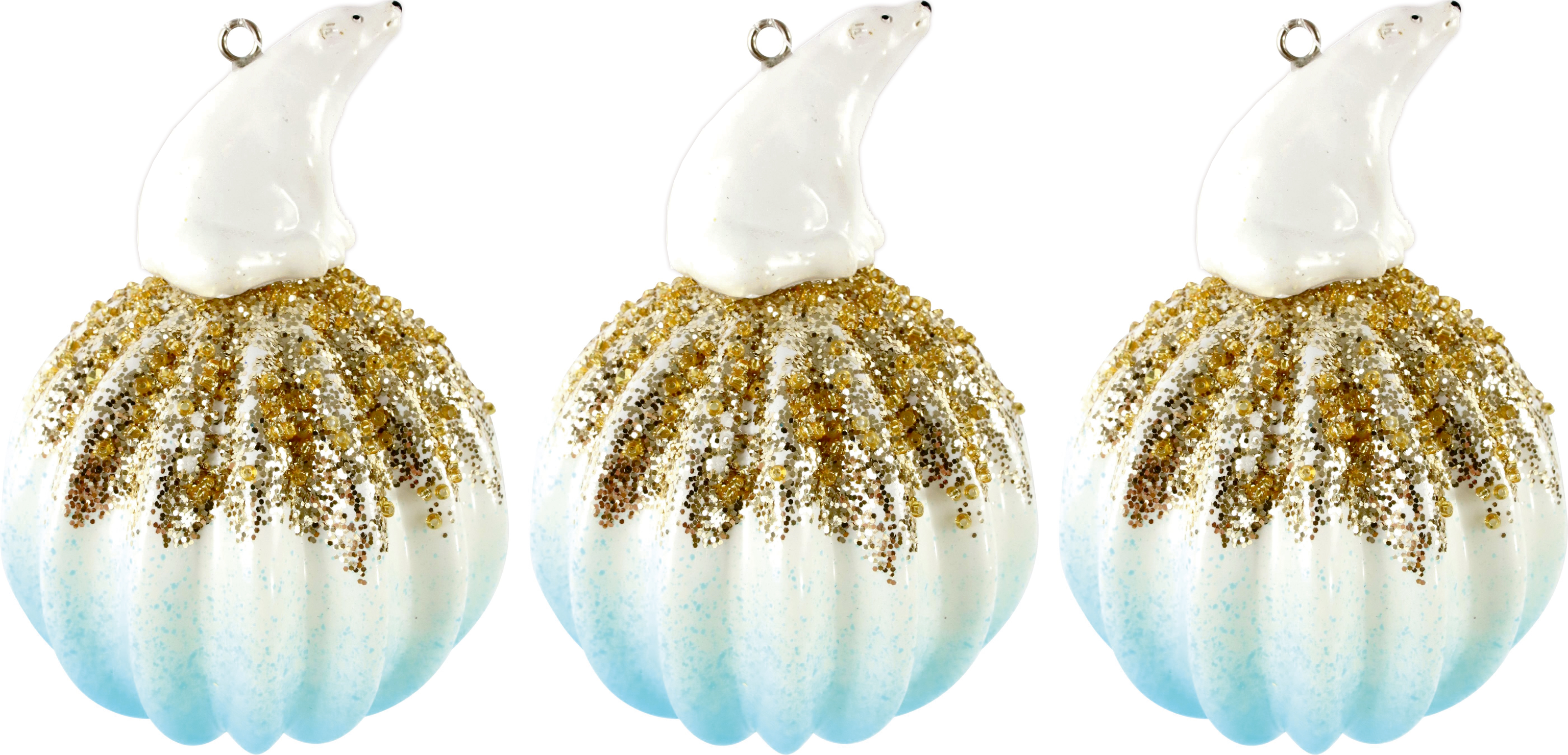 2165 GLASKUGELN EISBÄR  S/3