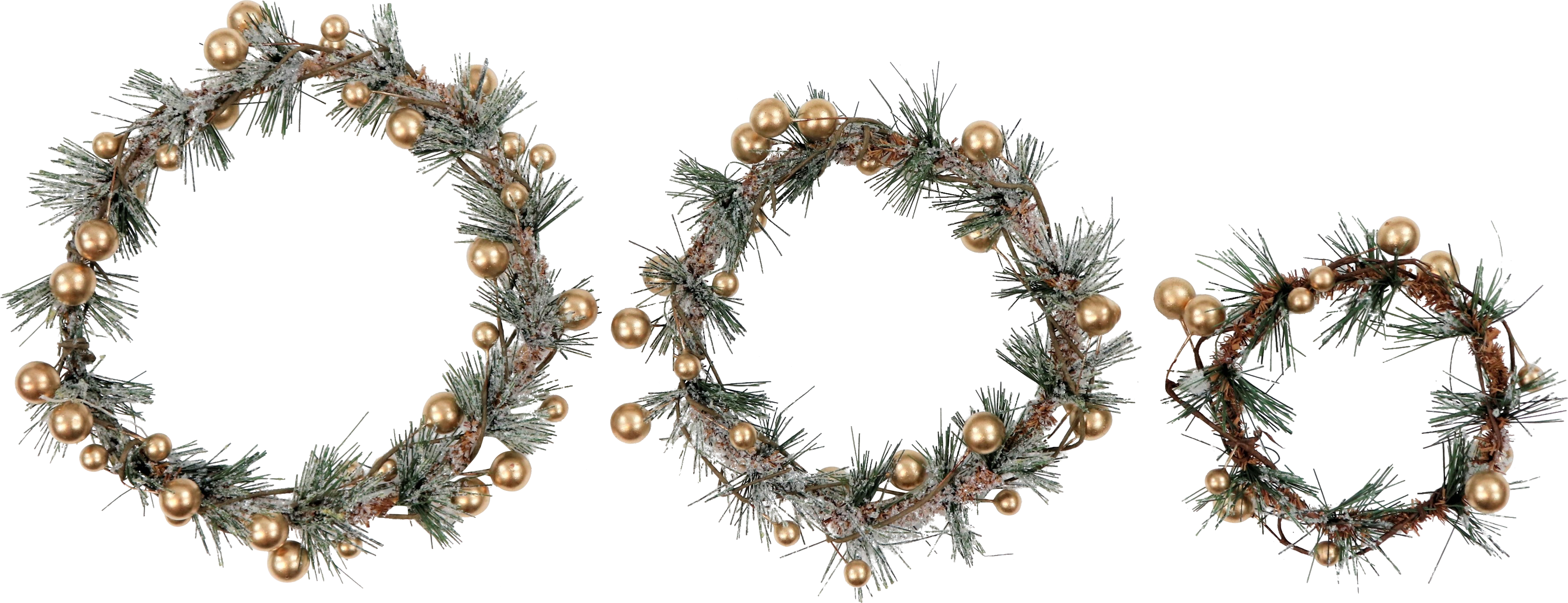 2199 WREATHS GOLD BERRY  S/3