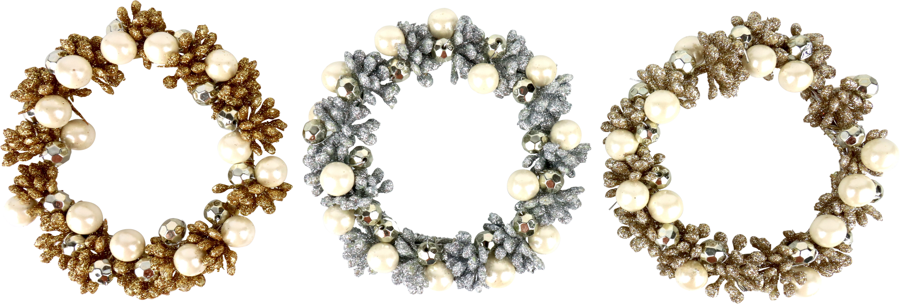 2477 DECO WREATH FROSTED ELEGANCE  S/3