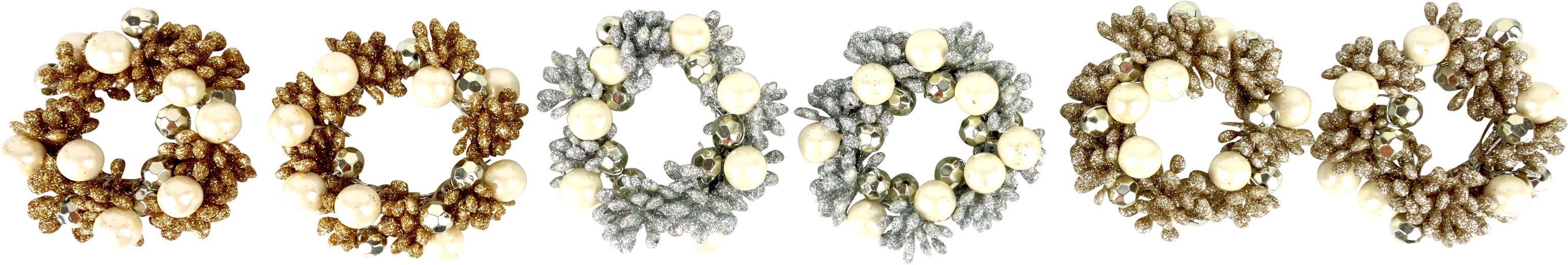 2479 DECO. WREATH FROSTED ELEGANCE  S/6