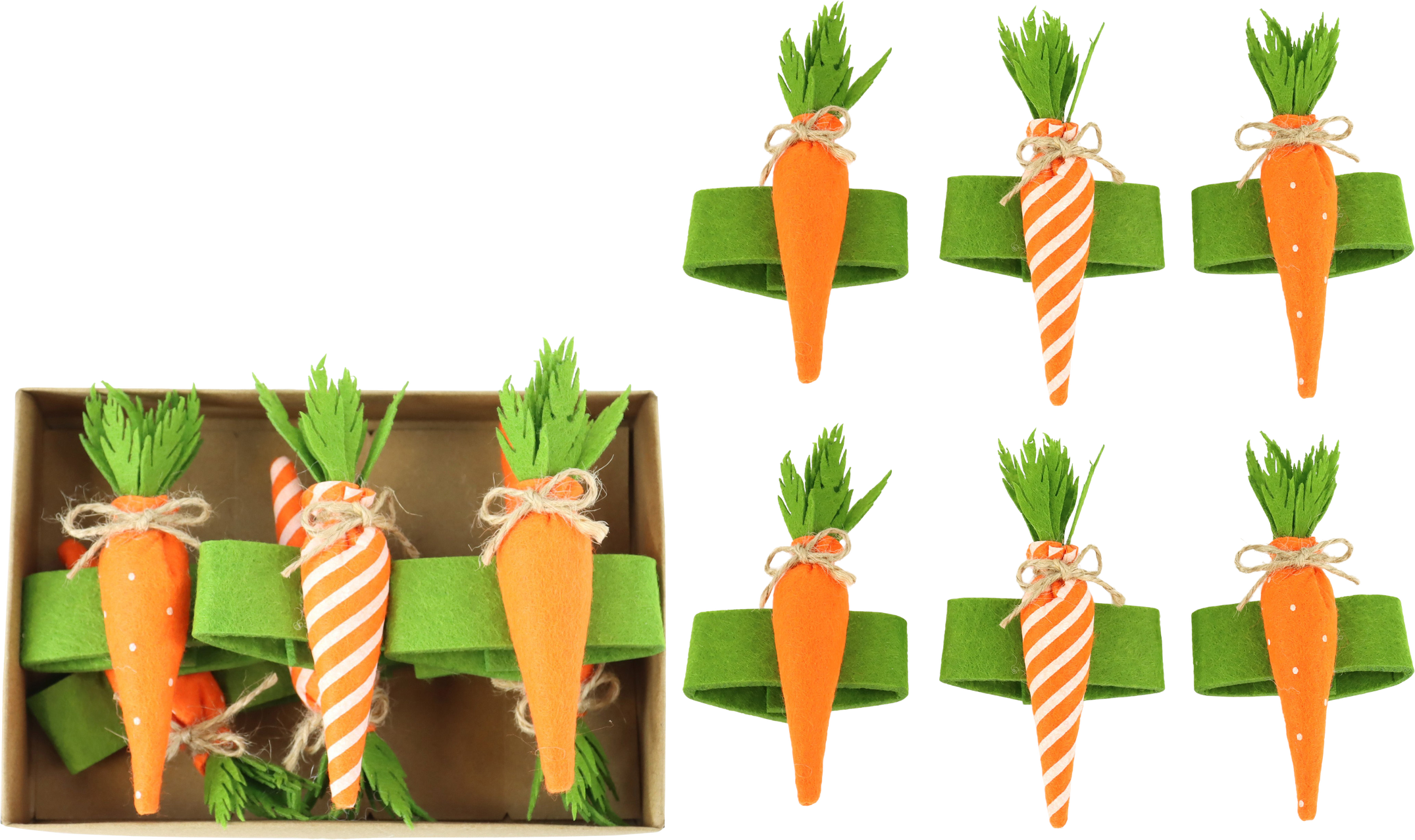 2619 SERVIETTENRINGE CARROT GLOW  S/6
