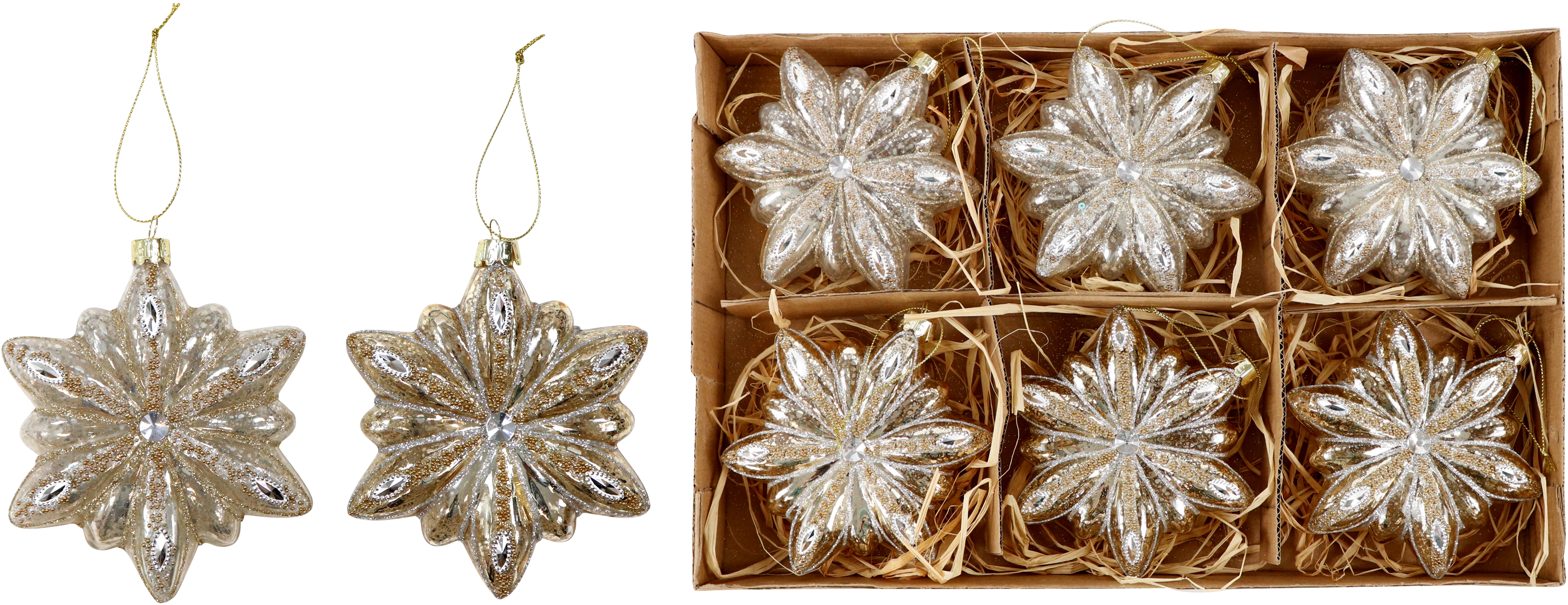 3098 GLASKUGELN STERNE  S/6