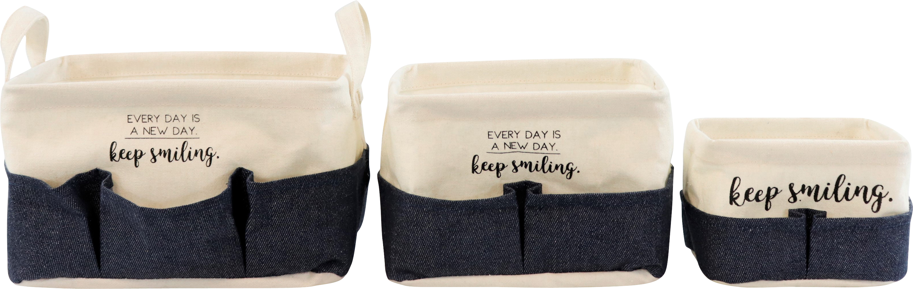 3209 STORAGE BASKETS NATURAL SMILE  S/3