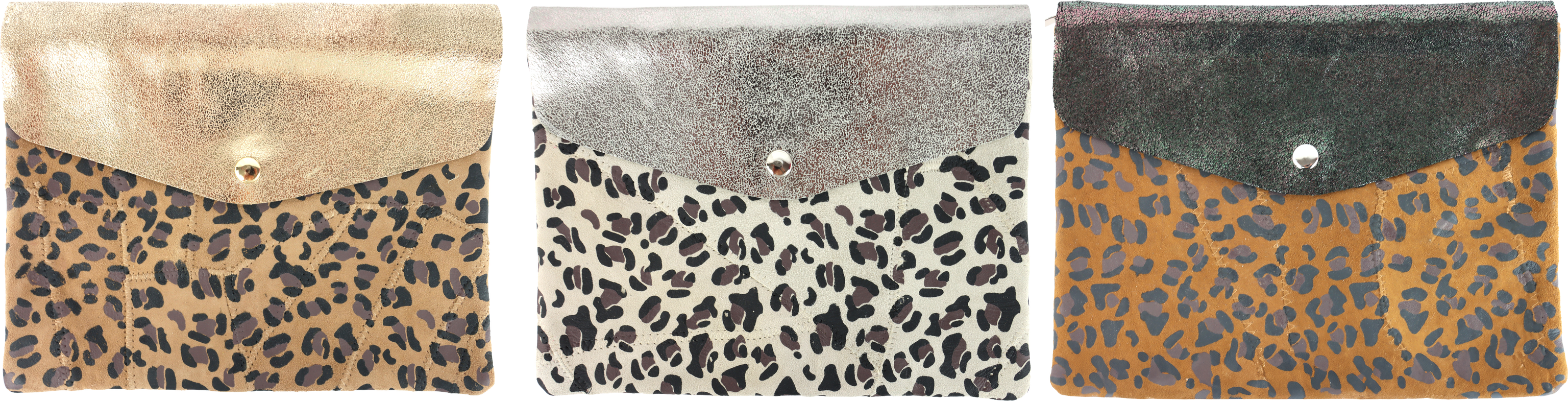 3299 LEATHERPOUCHES LEO GLAM   S/3