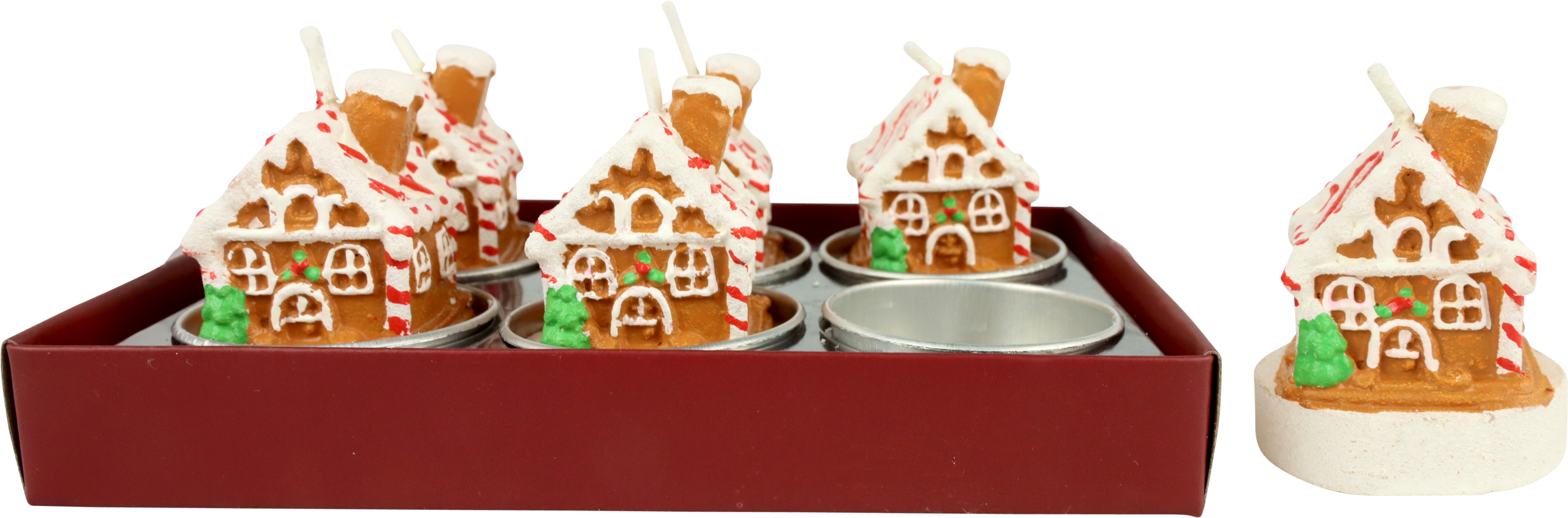 3424 TEALIGHTS XMAS HOUSES  S/6