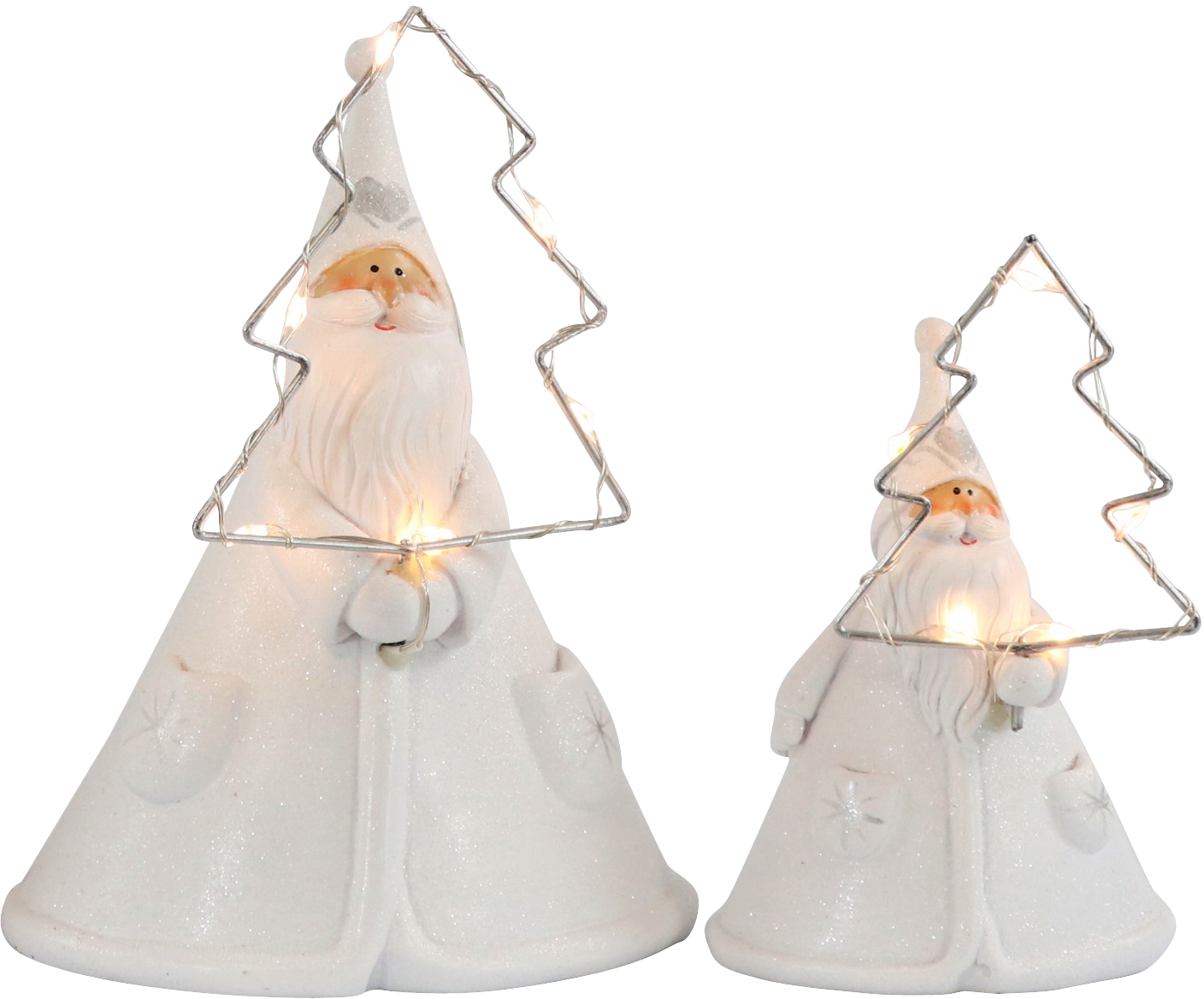 3760 LED SANTA CLAUSES S/2