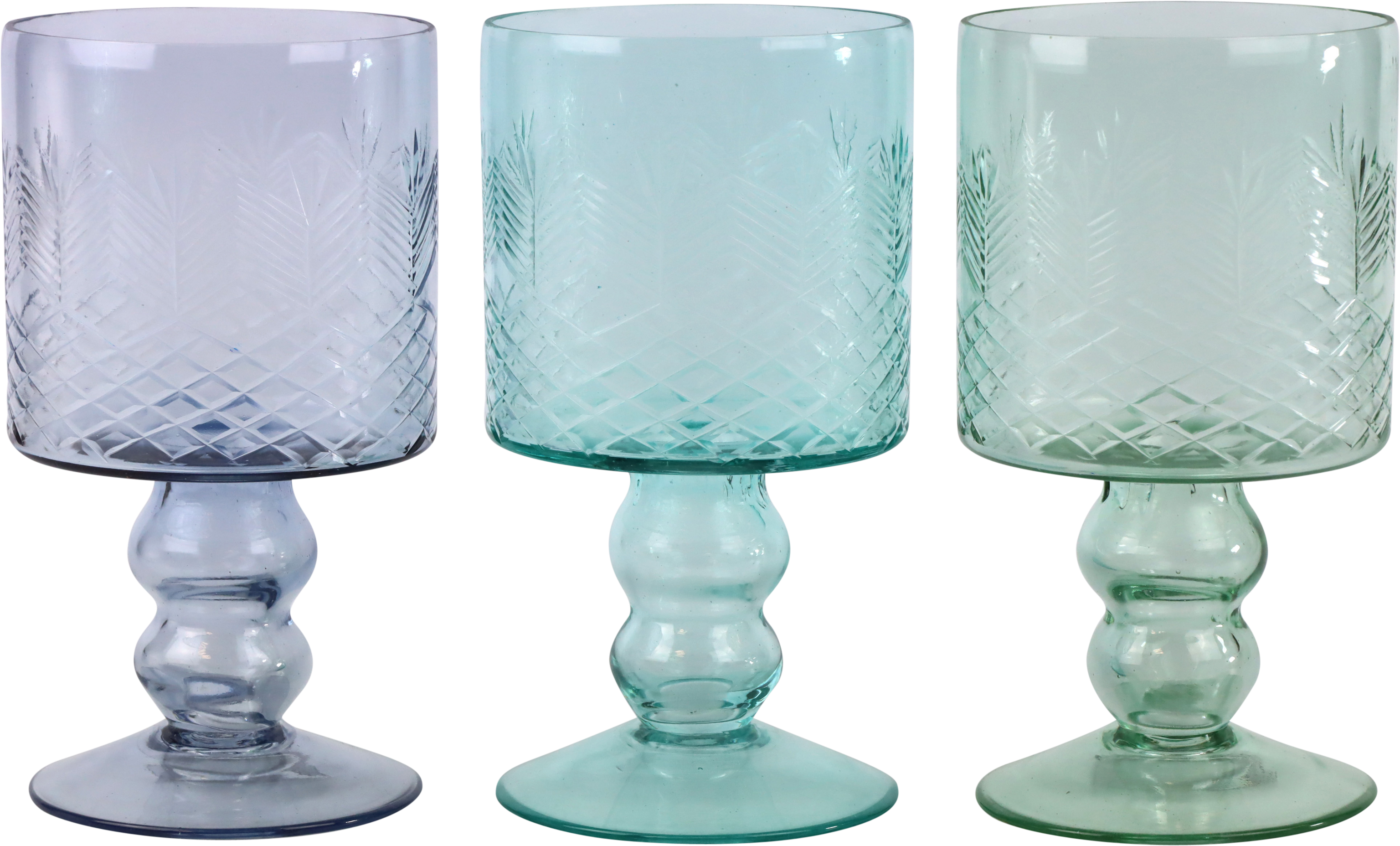 3770 VERRES À PIED  AQUA  3P