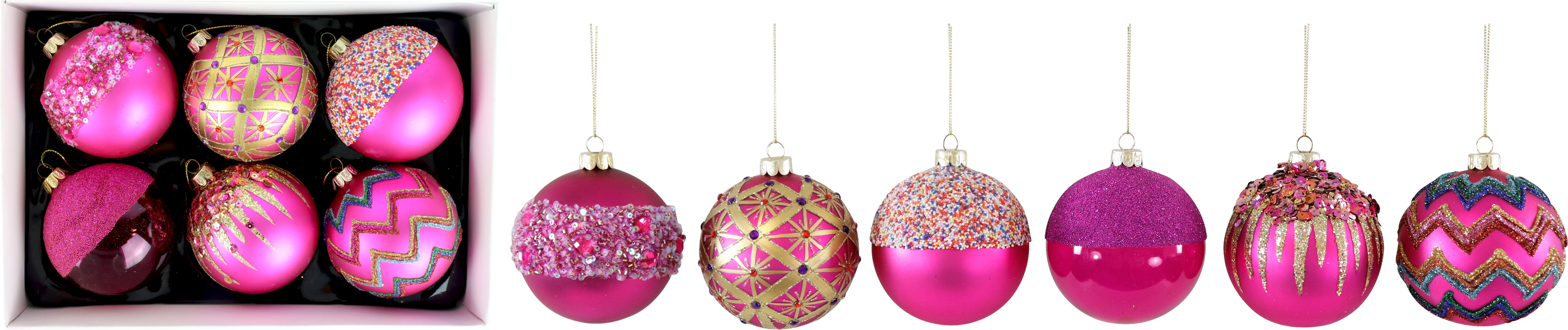 4416 GLASKUGELN PURPUR  S/6