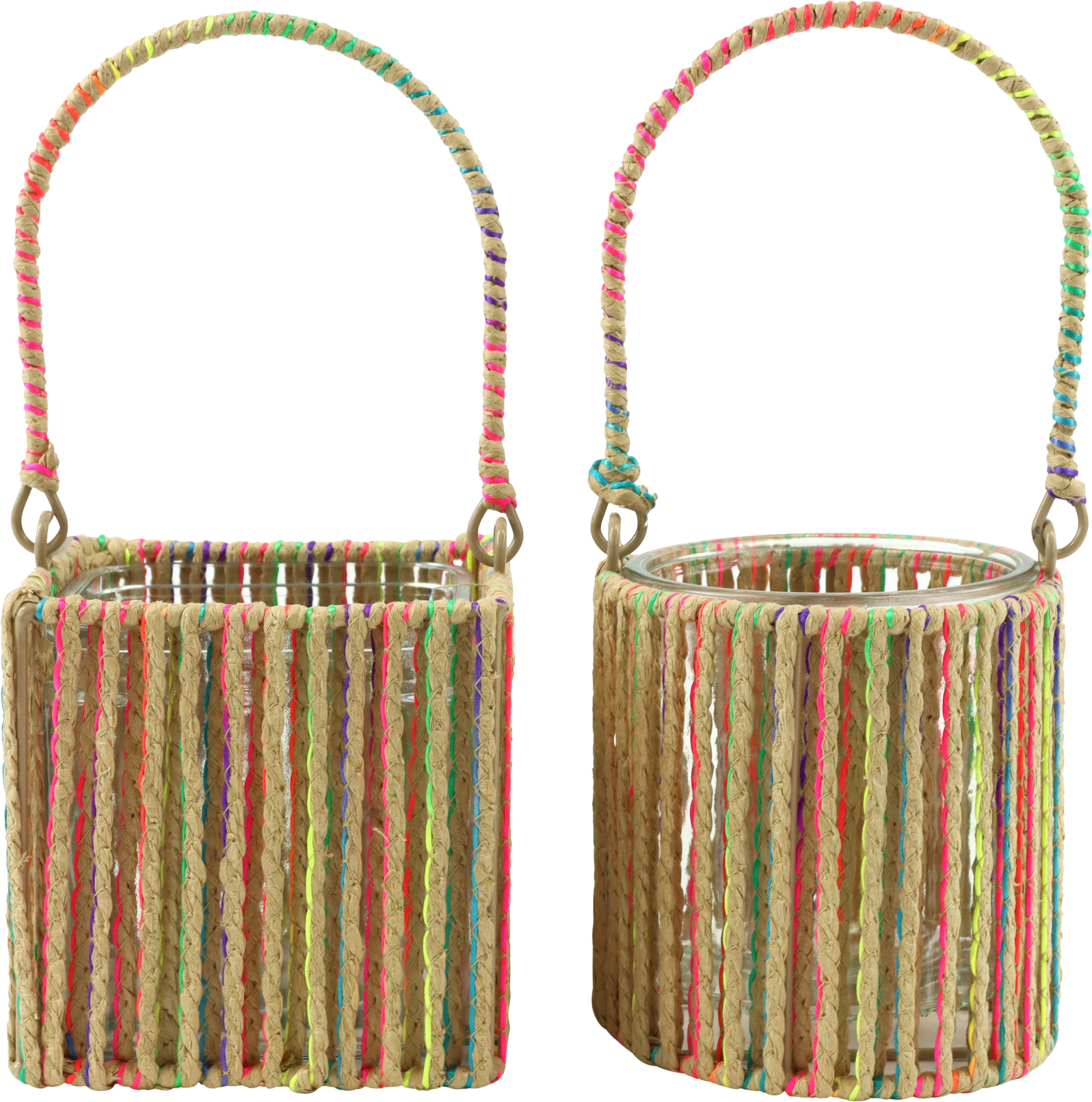 4481 LATERNEN M.GLAS RAINBOW ROOTS  S/2