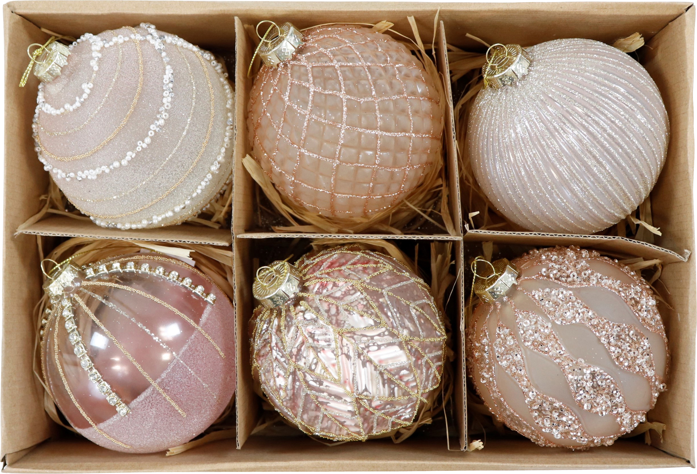 4542 GLASKUGELN SPARKLE  S/6