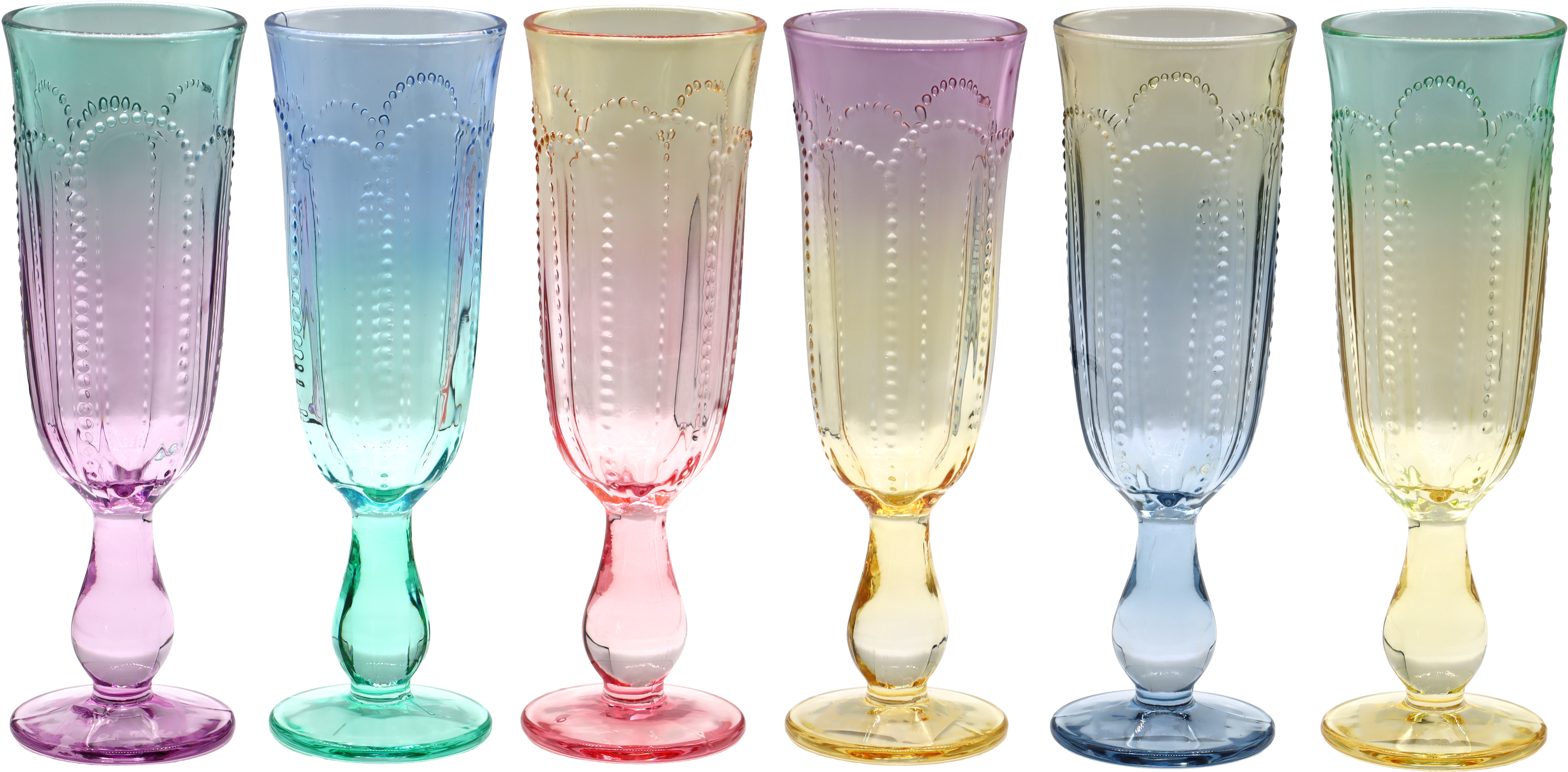 4749 VERRES À CHAMPAGNE VIVA COLOR  6P