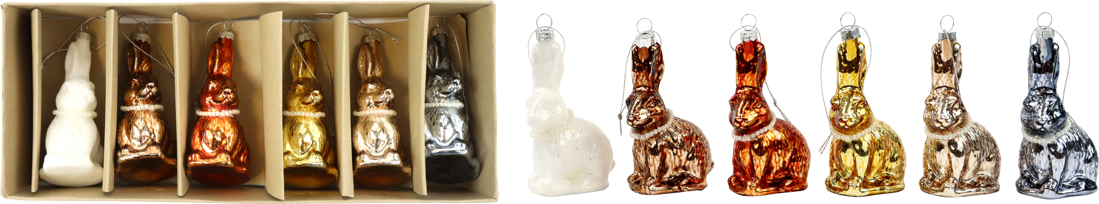 4917 GLASSCHMUCK GLOSSY BUNNIES  S/6