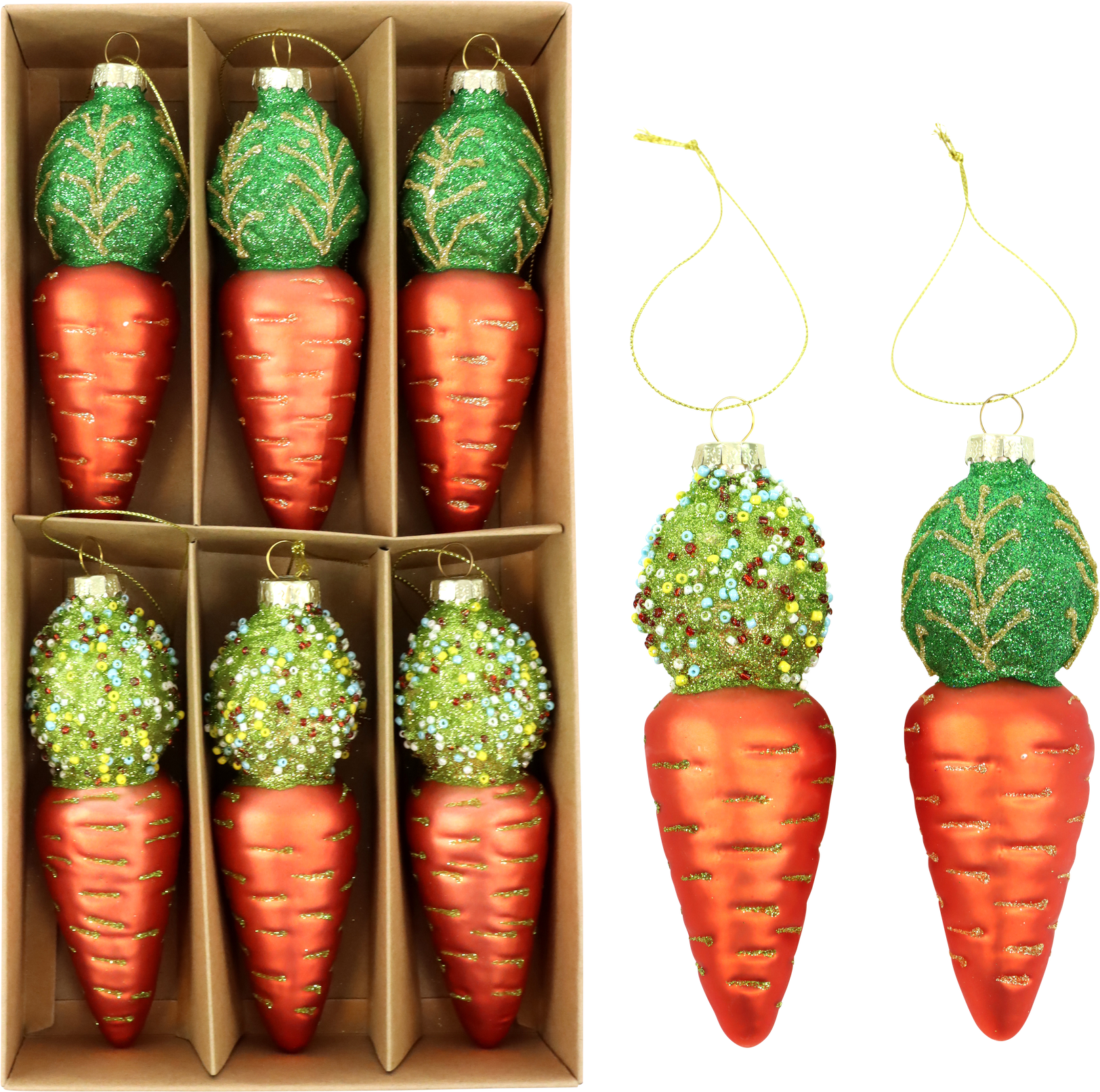 4977 GLASSCHMUCK CUTE CARROTTS  S/6