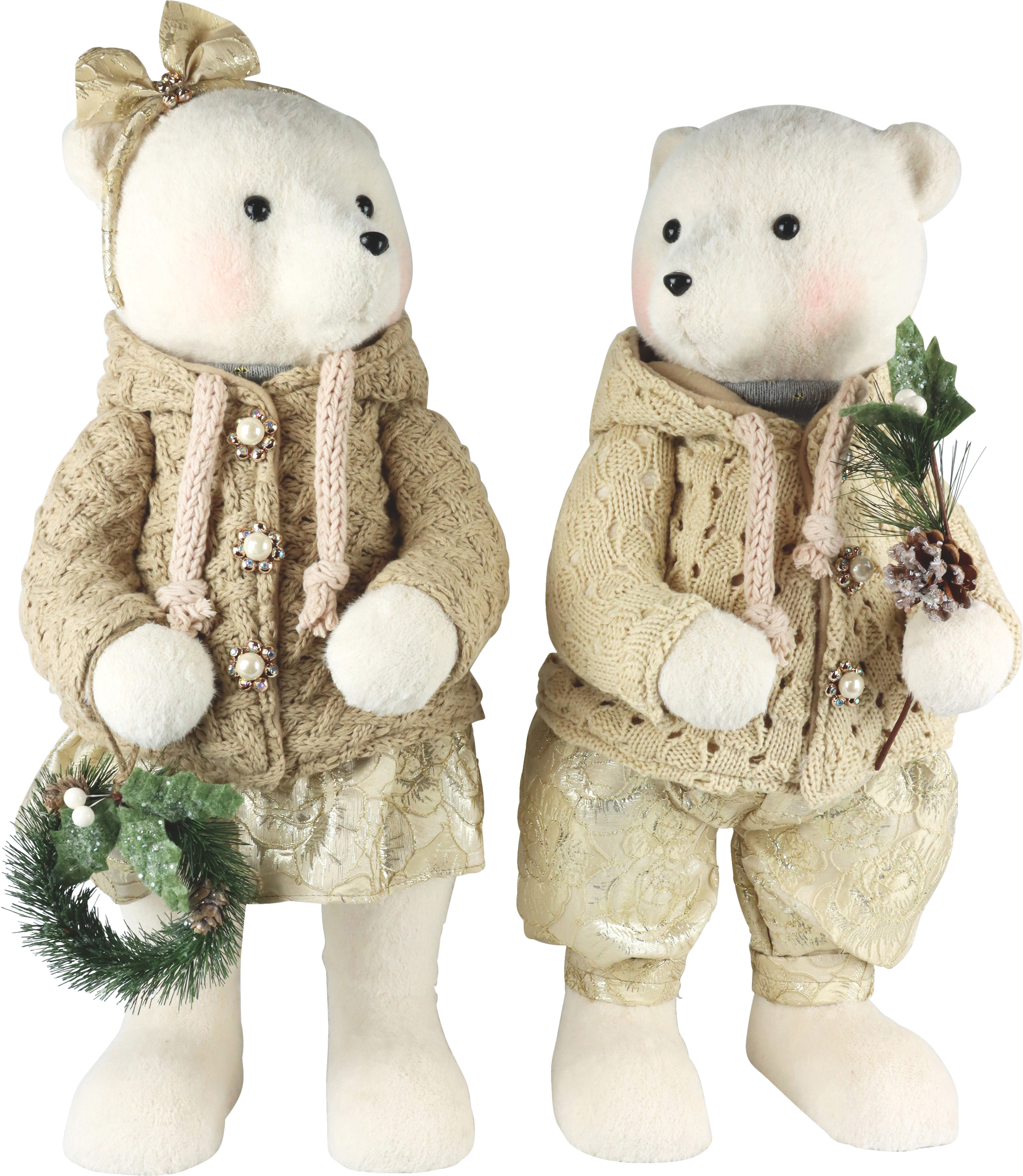 5058 BEARS COZY KNITS  S/2