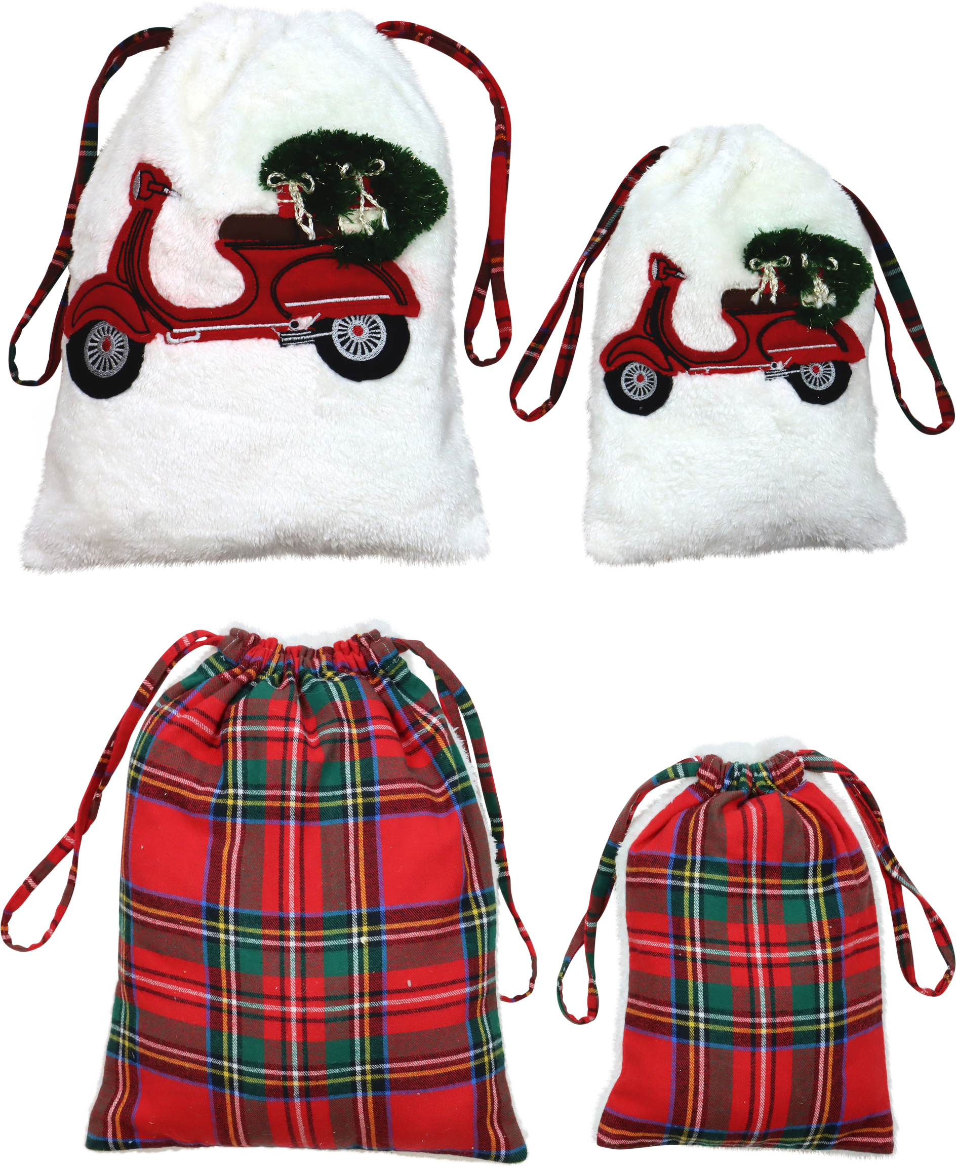 5242 SCOOTER POUCH XMAS SCOOTER  S/2