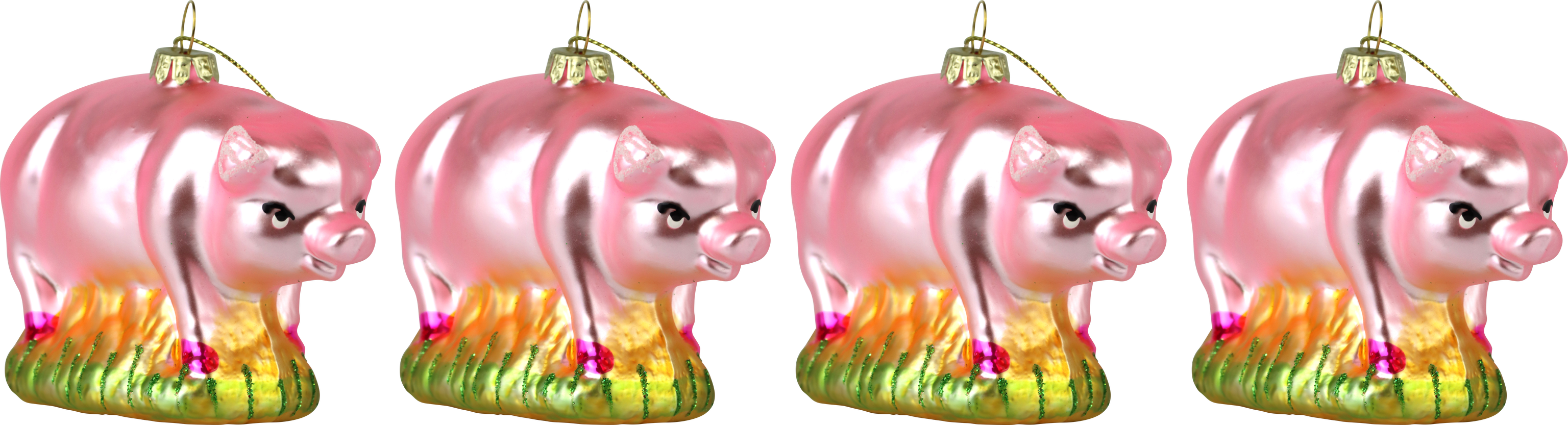 5252 GLASSCHMUCK PINK PIGS  S/4