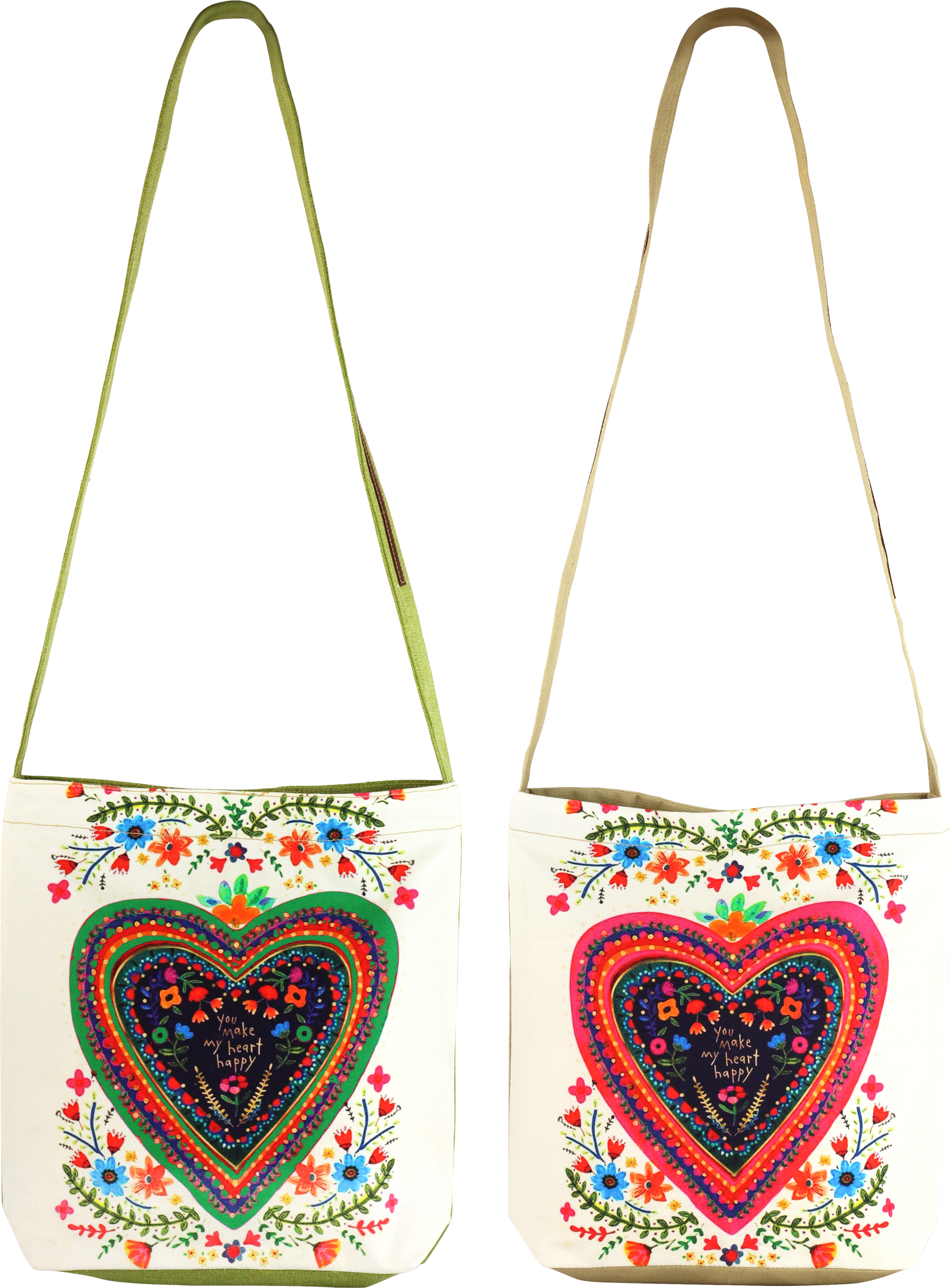 6057 POUCHES HIPPIE HEART  S/2