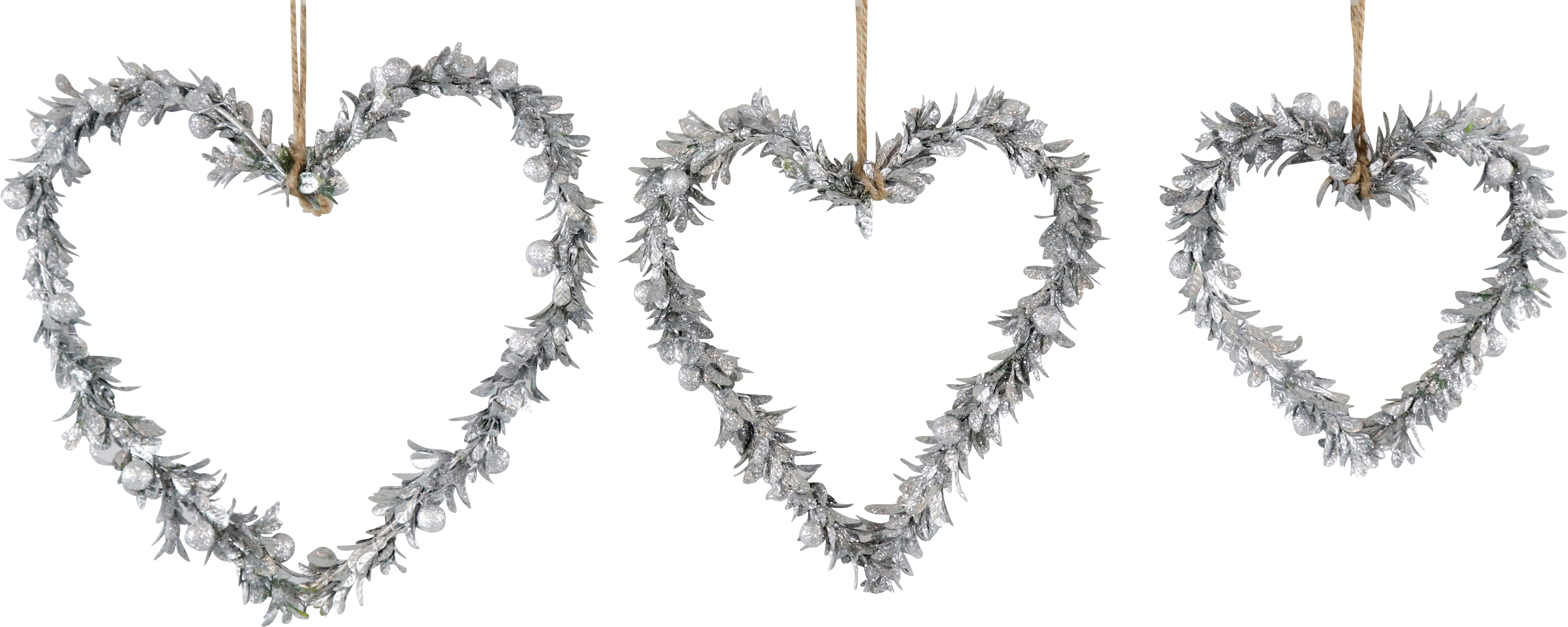 6645 HEART WREATHS LAUREL  S/3