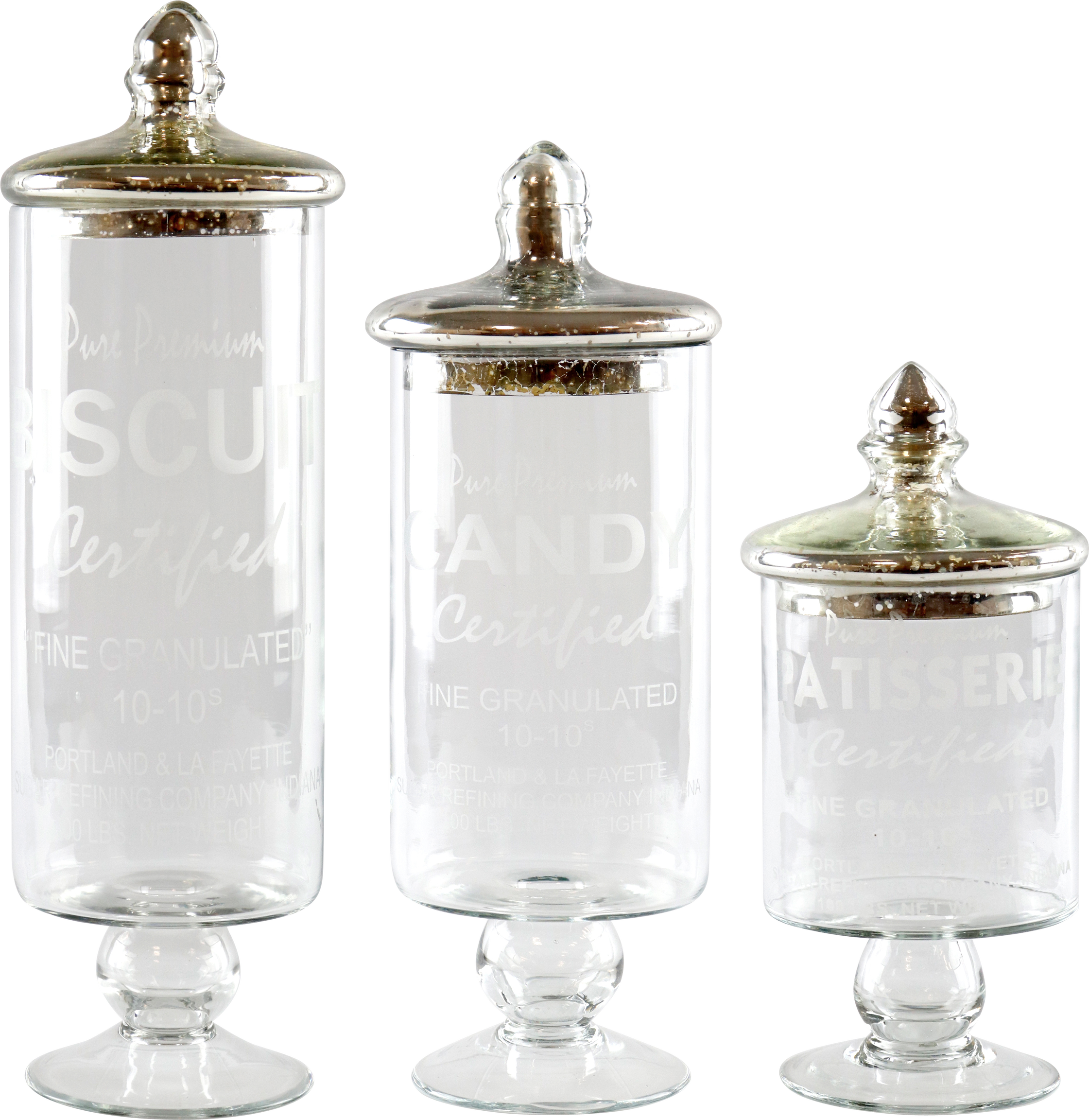 7109 GLASS TINS BISCUITS  S/3