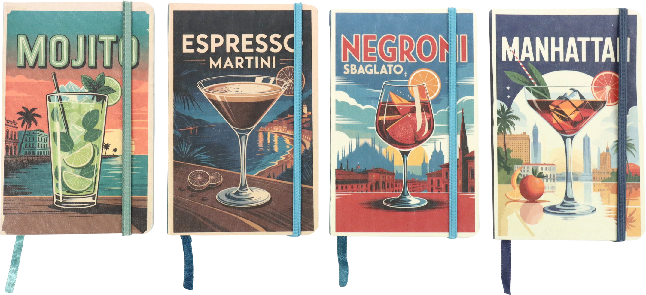 7193 NOTIZBÜCHER COCKTAIL QUARTETT  S/4