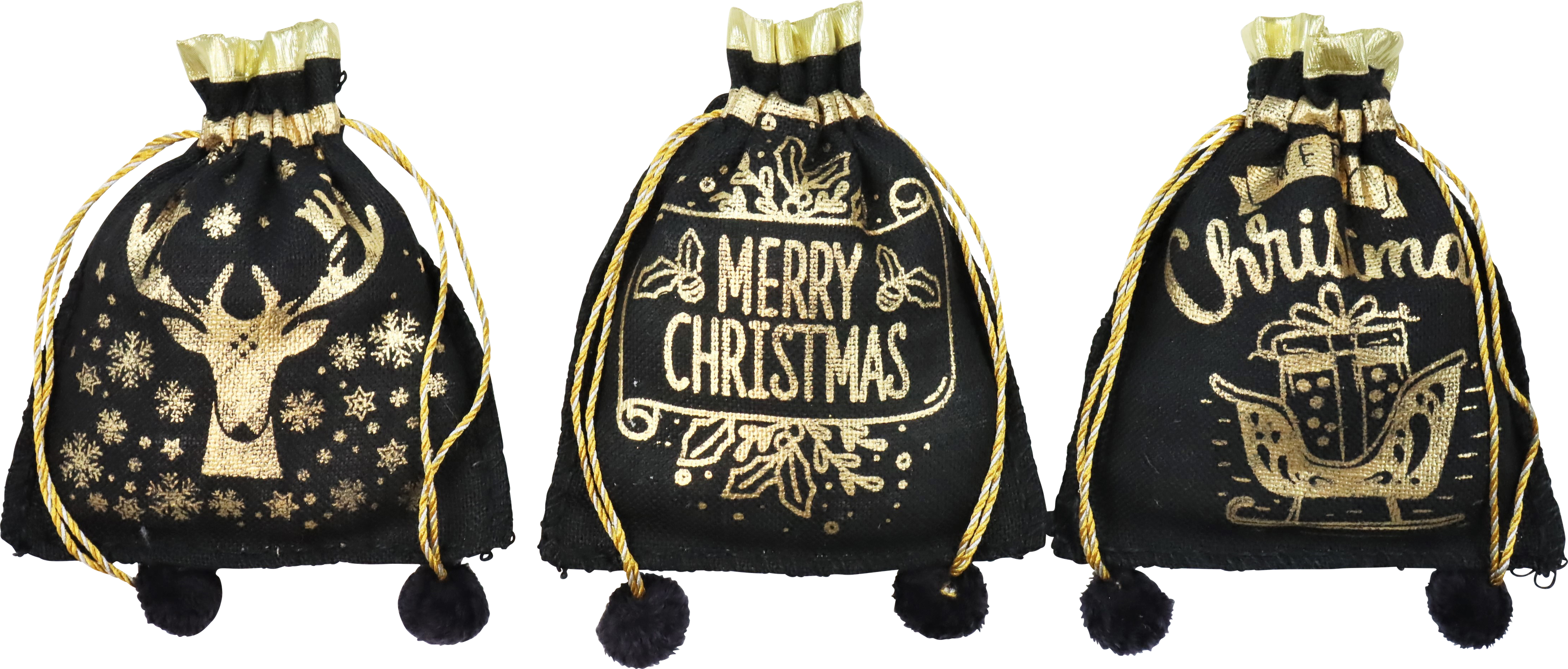 7381 CHIRISTMASBAGS LUXURY XMAS  S/3