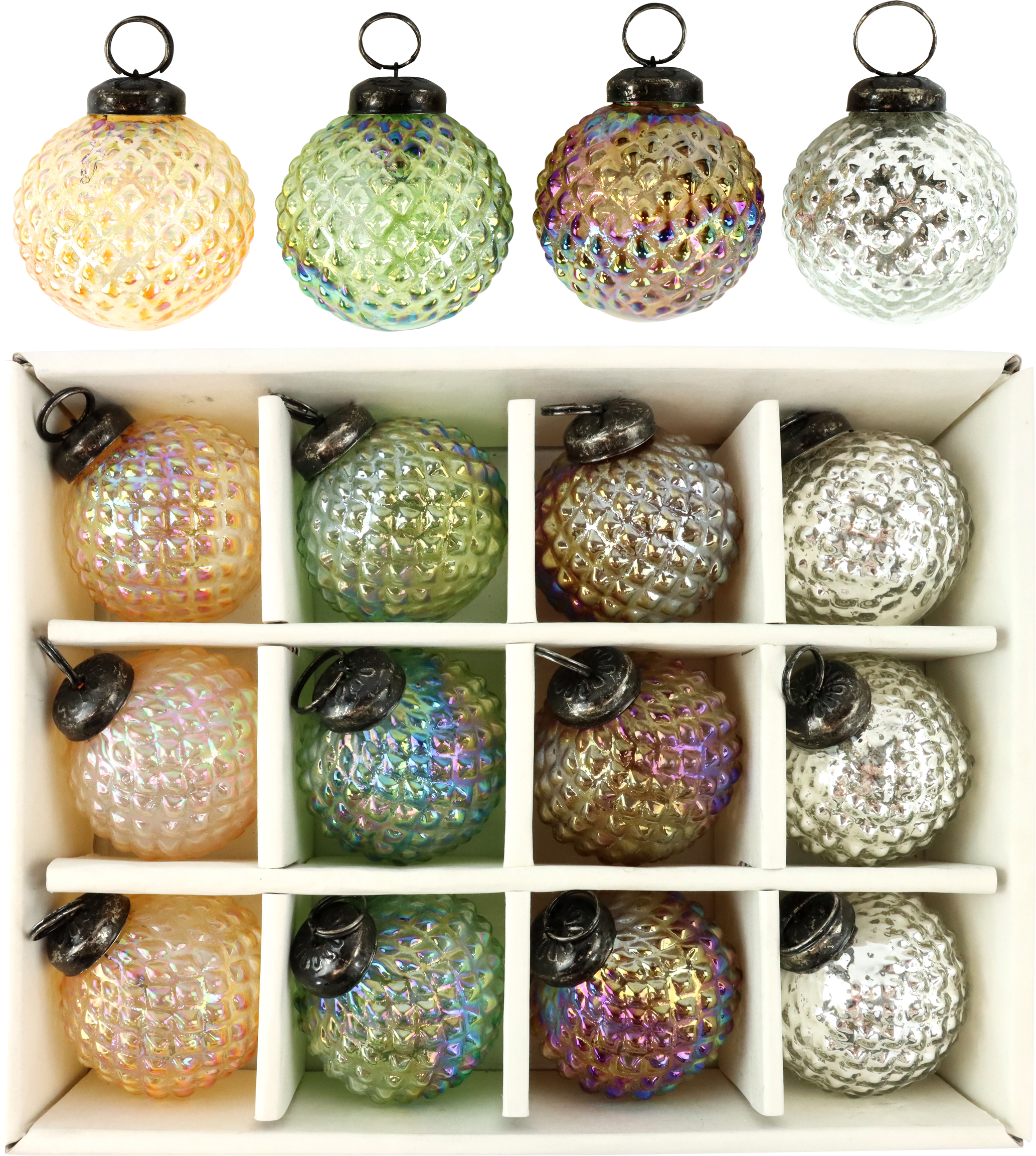 7399 GLASKUGELN MOSS&AMBER  S/12