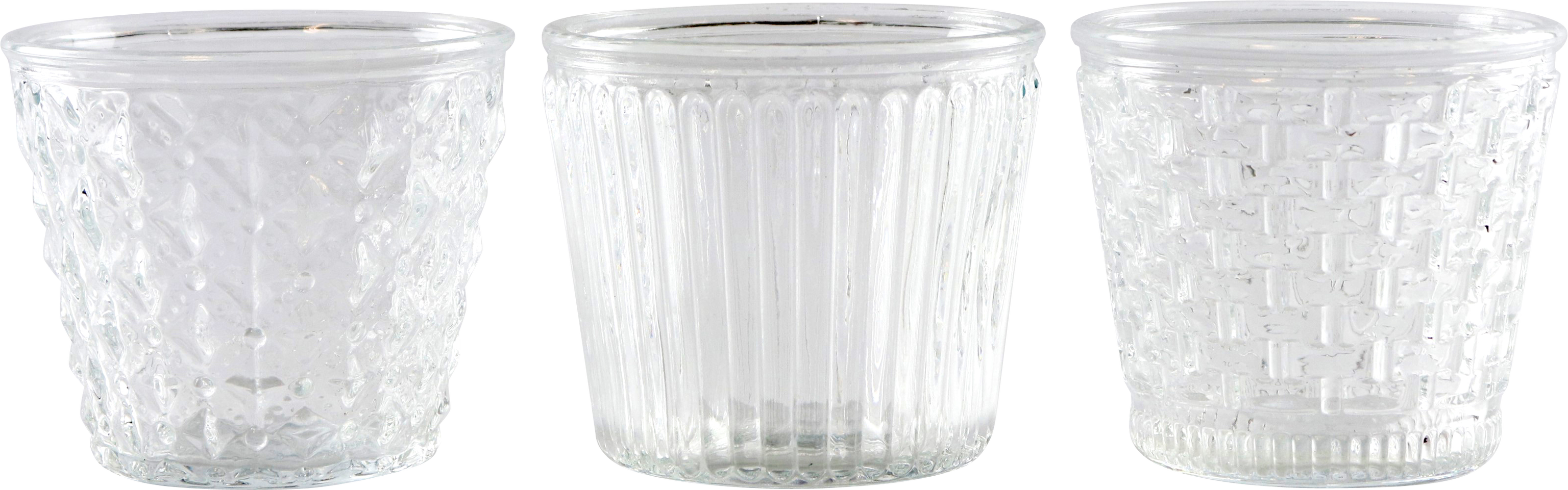 7663 GLASS POTS FARO  S/3