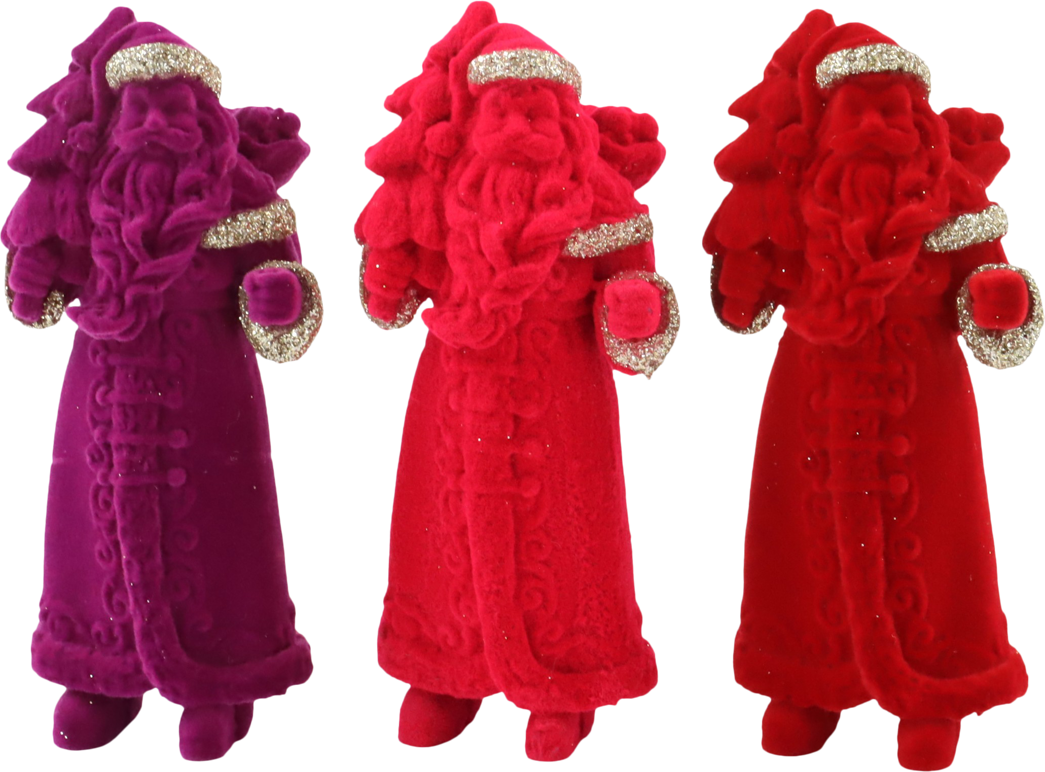 7672 SANTA CLAUS VELVET WONDERS  S/3