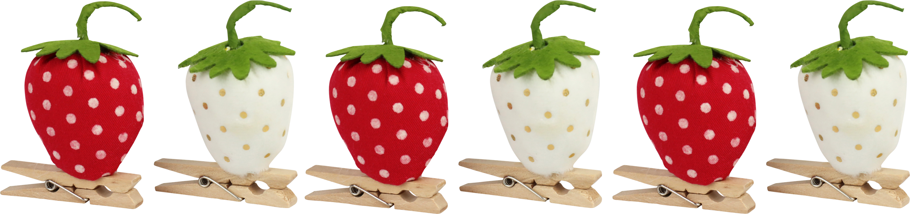 7677 CLIPS STRAWBERRY   S/6