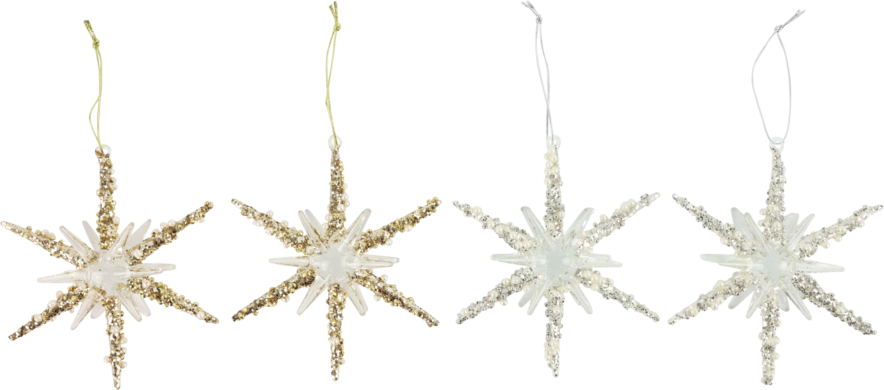 8178 GLASSCHMUCK KRISTALLSTERN  S/4