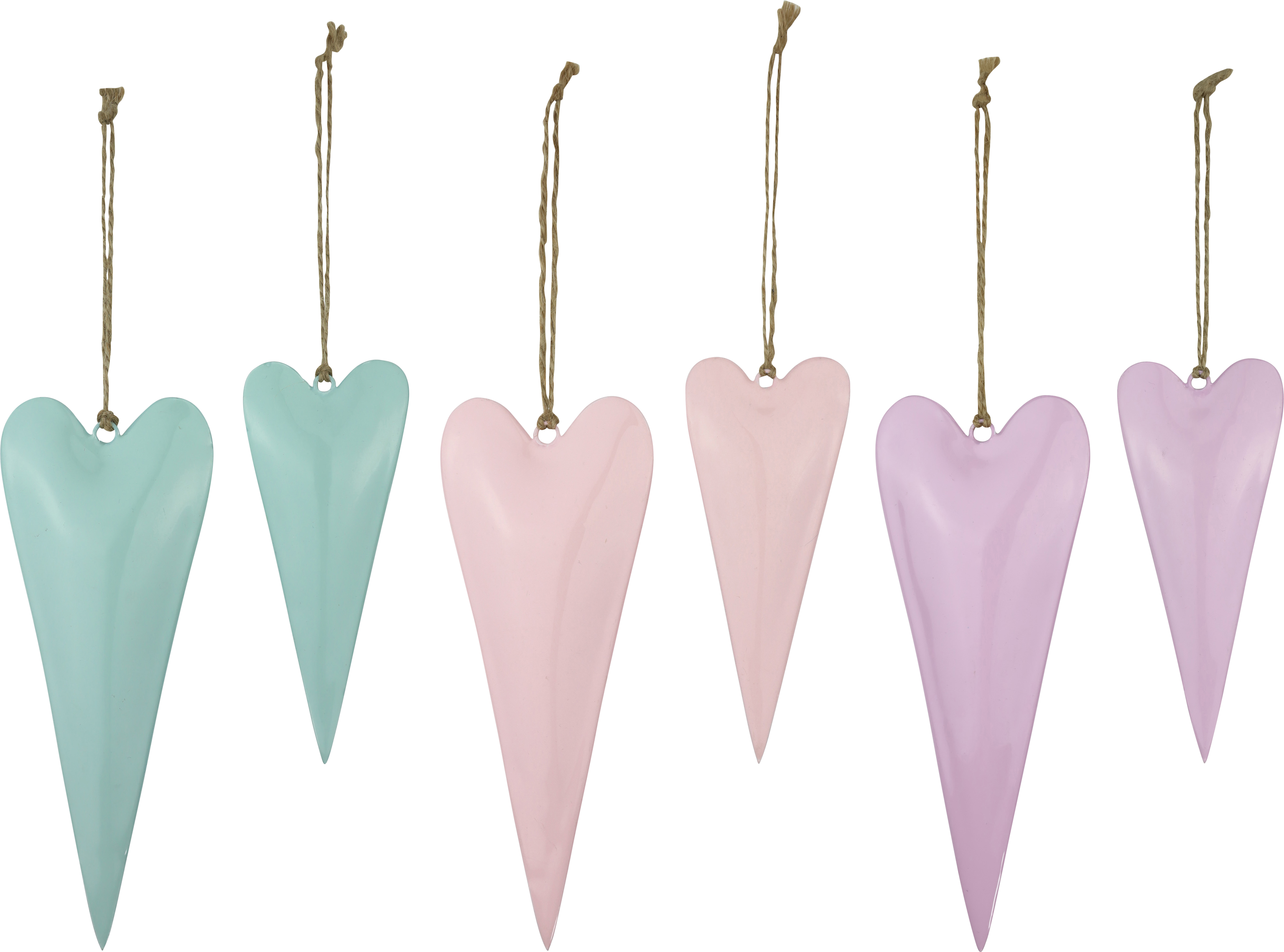 8307 PENDANTS MÉTAL  COEURS  6P