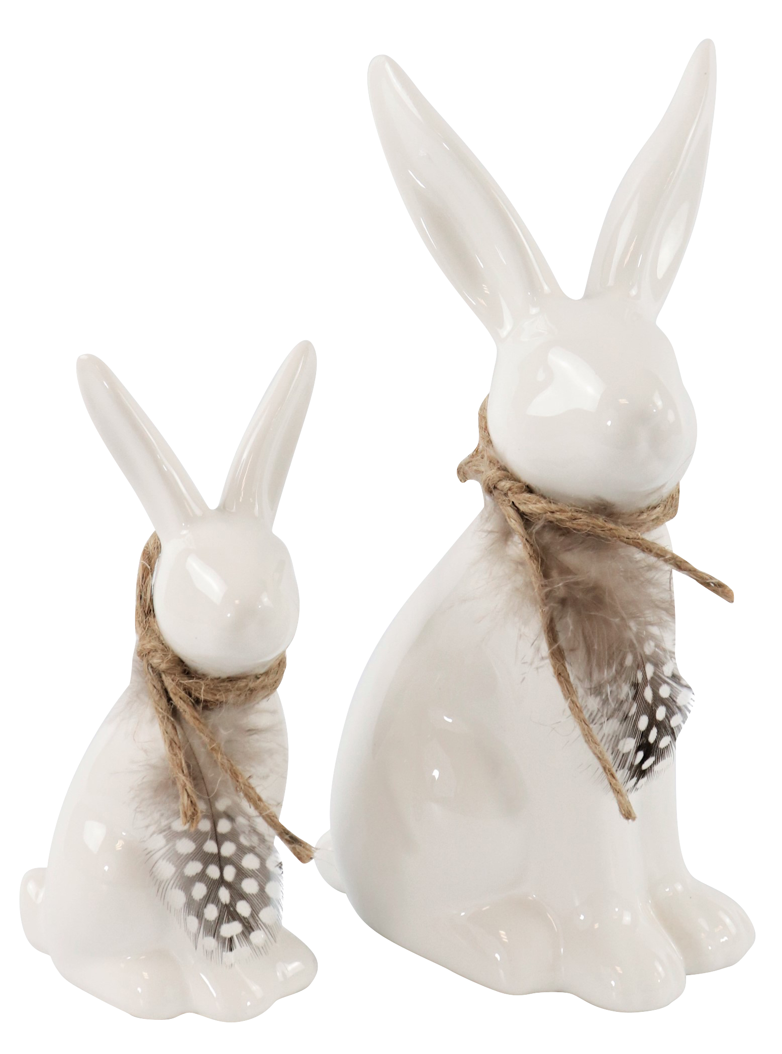 8324 RABBIT COUPLE FEATHERS  S/2