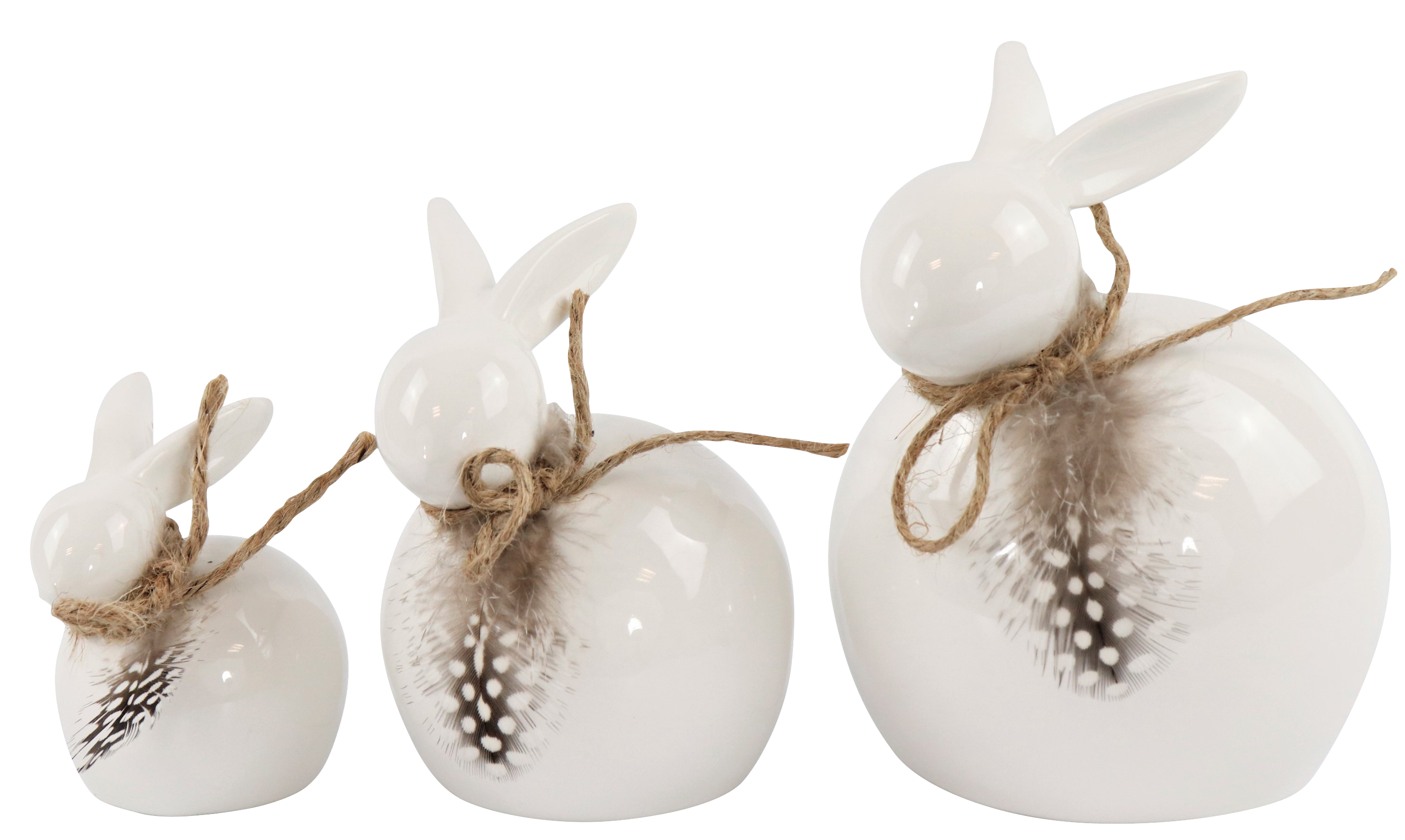 8326 RABBIT TRIO FEATHERS  S/3