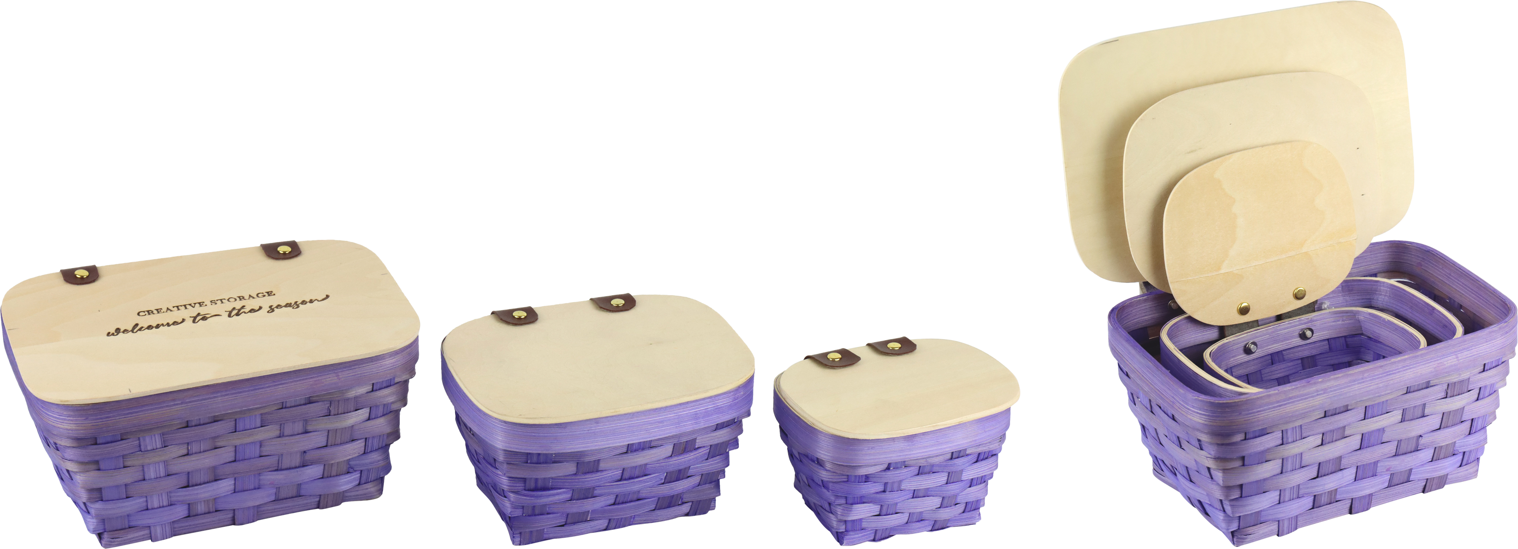 8433 DECKELKÖRBE STORAGE  S/3