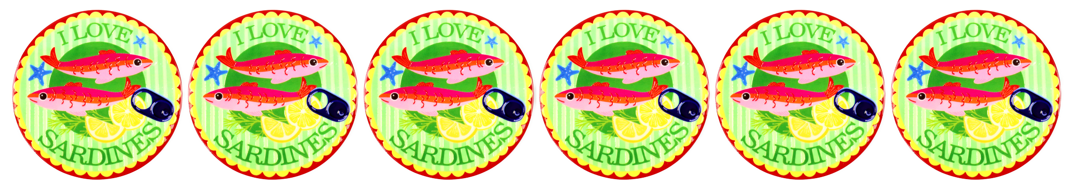 8521 COASTER I LOVE SARDINES  S/6