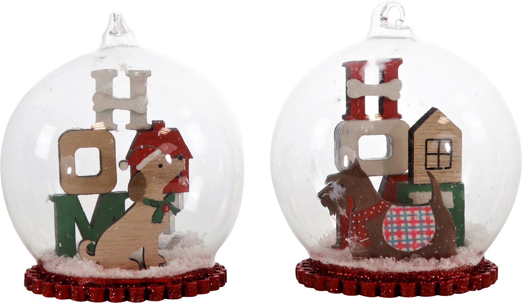 8818 BOULES  CHRISTMAS DOGS  2P