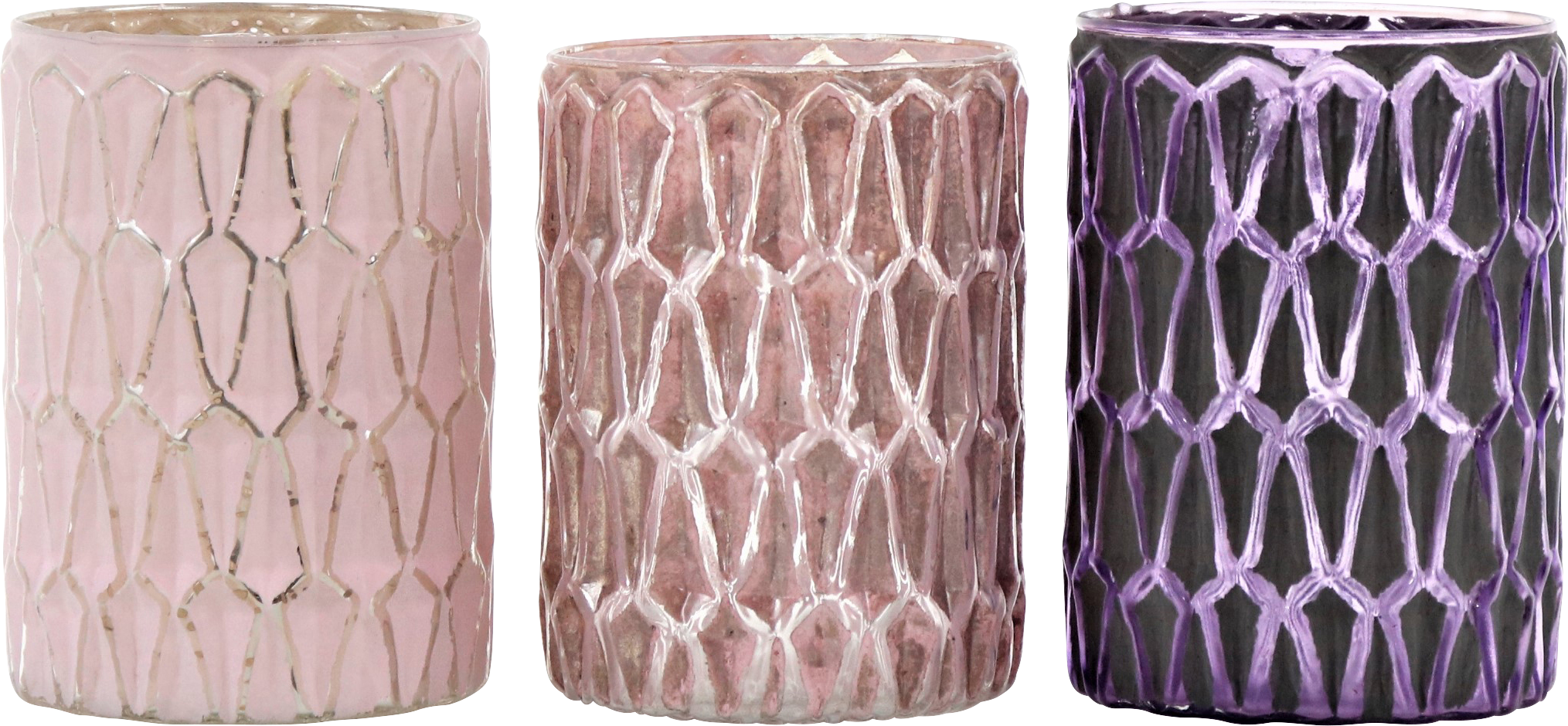 8848 LANTERNS/VASES VIOLA  S/3