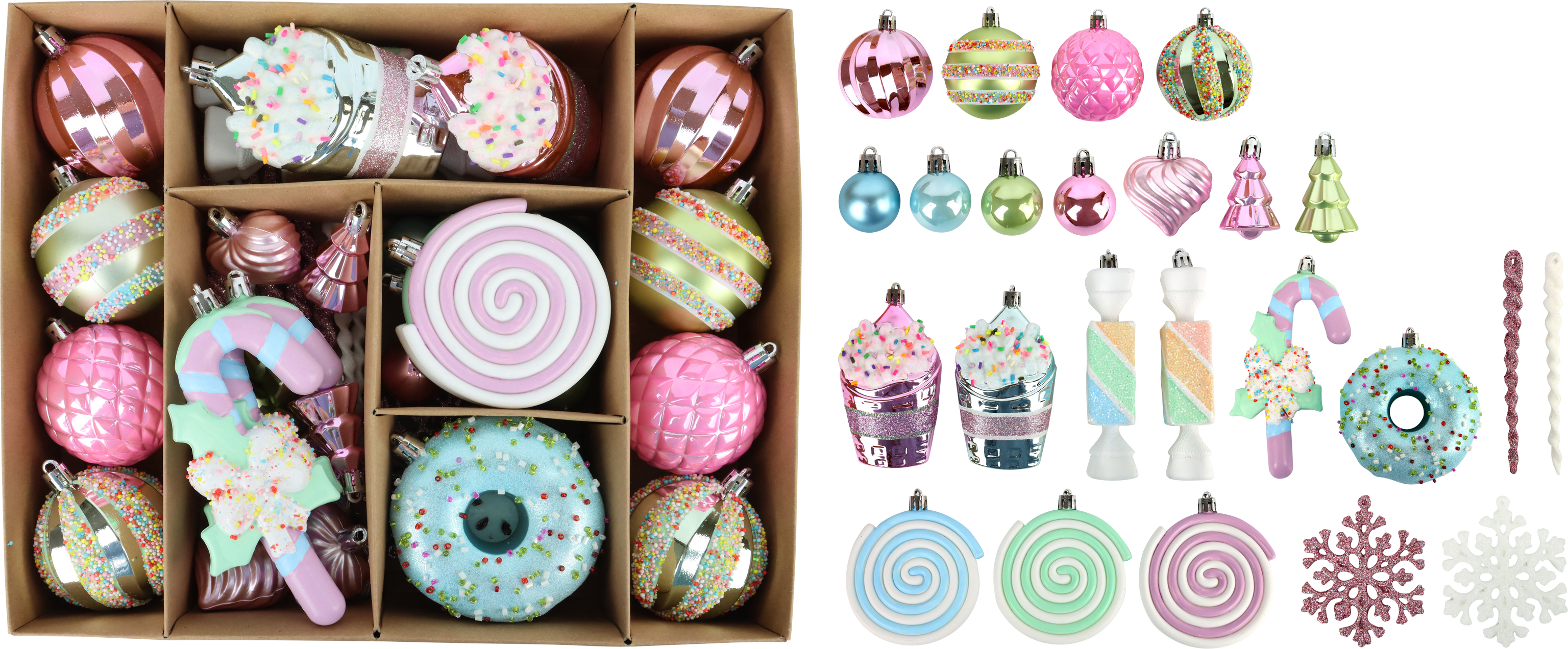 9422 ASSORT. BOULES « COSY CANDY » 48P