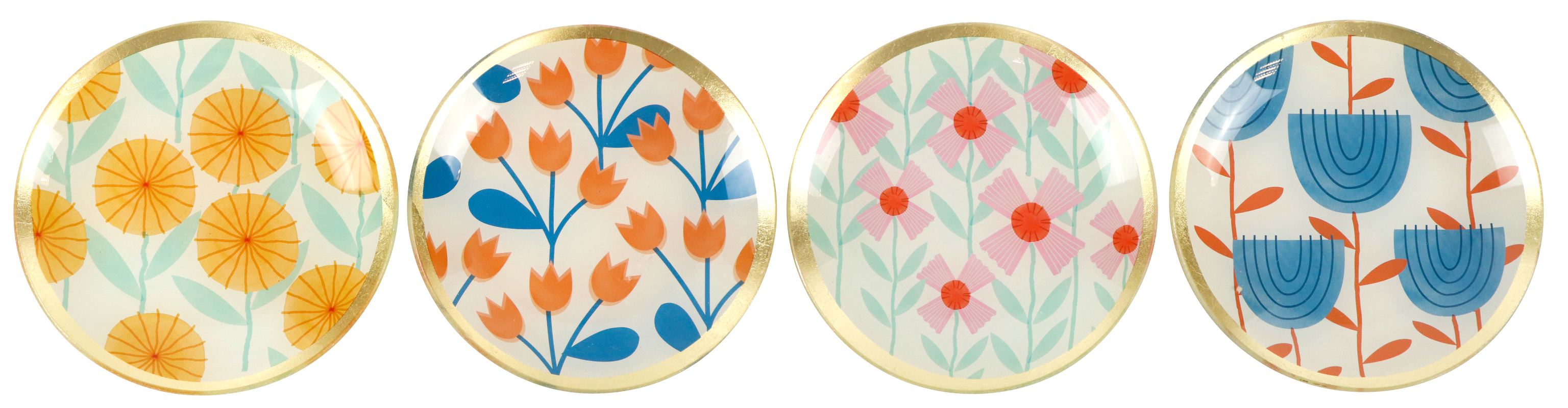 9824 ASSIETTE EN VERRE MID CENTURY  4P